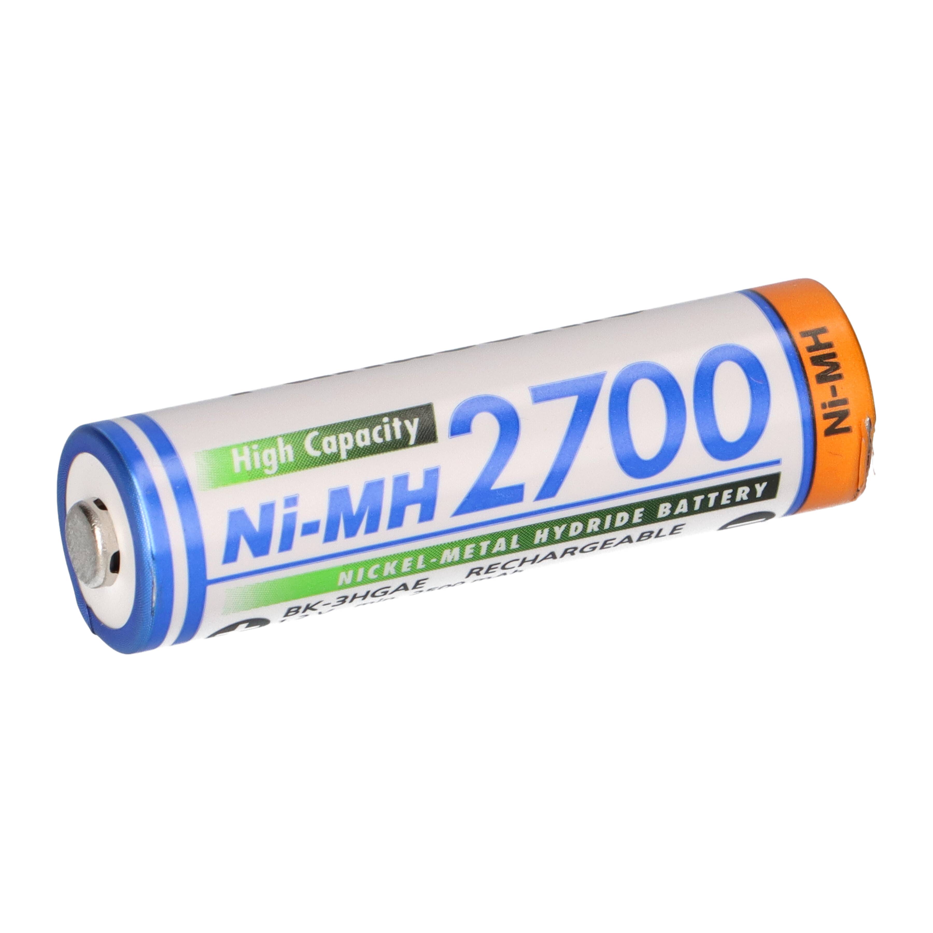 4x Panasonic HR-3U 2700mAh + Akkubox Ni-MH 1,2V / 2700mAh