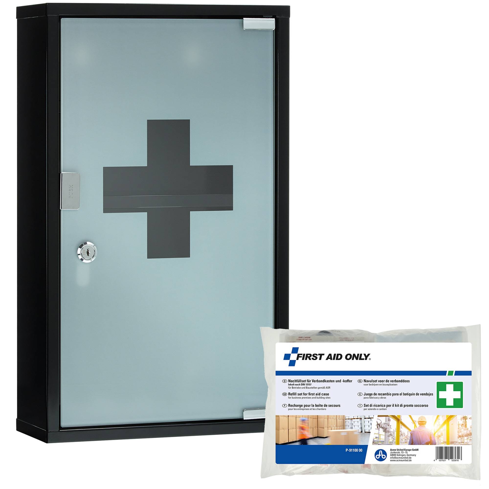 Erste Hilfe Schrank P-10202-13169 30x50x12cm DIN13169 schwarz