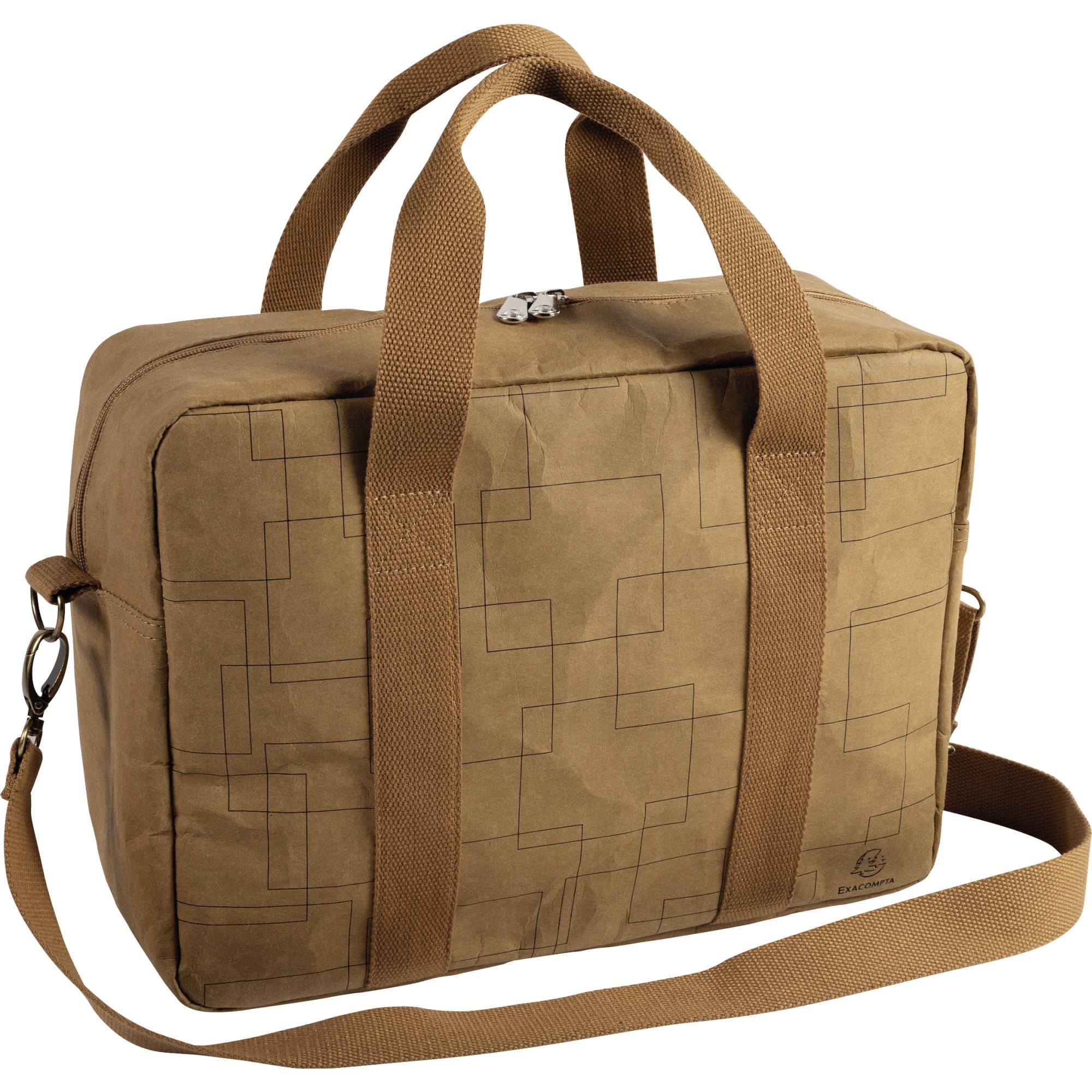 Exacompta 17660E Tasche 39x29x15cm aus Papier in Lederoptik, Eterneco - Braun geometrische Motive