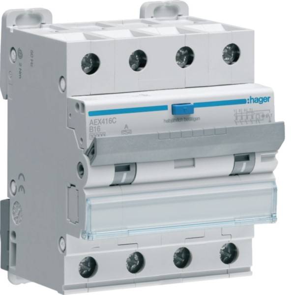 Hager AEX416C AEX416C FI-Schutzschalter/Leitungsschutzschalter 230 V, 400V