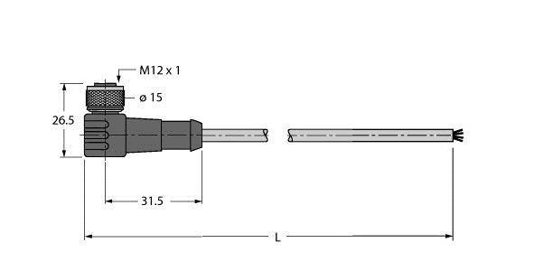 Turck 7030346 Sensor-/Aktor-Steckverbinder, konfektioniert 2m Polzahl Sensoren: 5 1St.