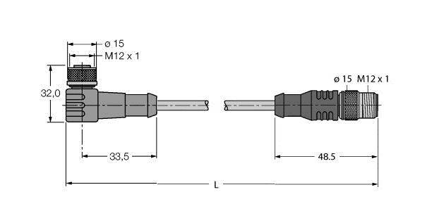 Turck 6699203 Sensor-/Aktor-Anschlussleitung 2m Polzahl Sensoren: 5 1St.