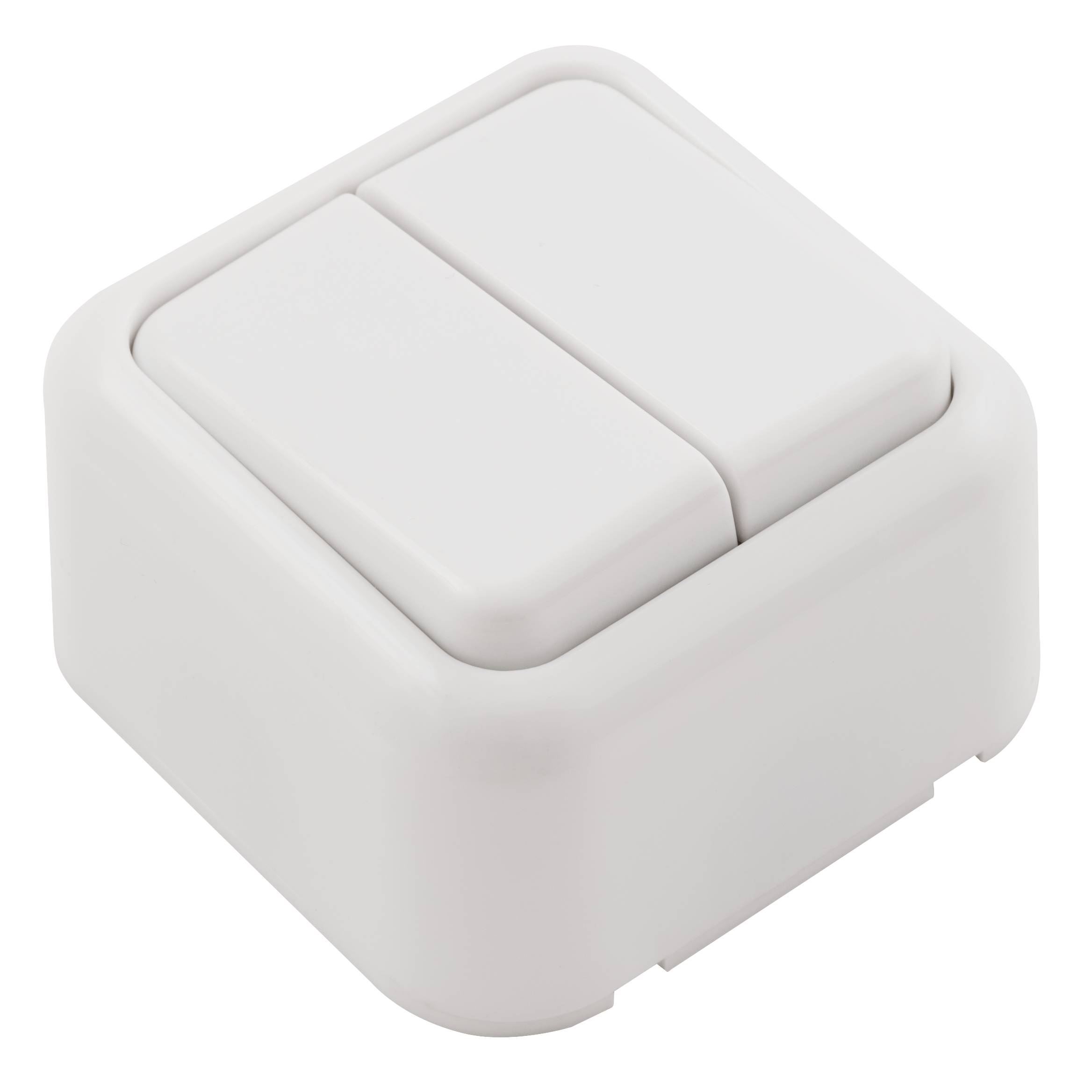 Serien-Schalter McPower "Finery", 2-fach, 250V/10A, AP, weiß