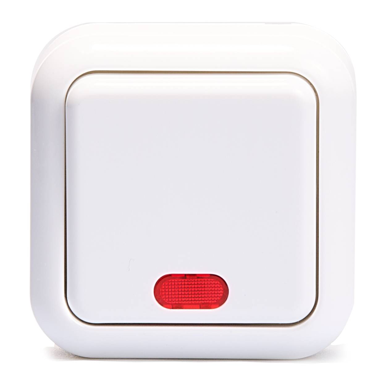 Schalter McPower "Finery", 250V/10A, AP, weiß, mit Kontrollleuchte