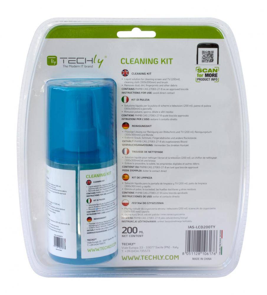 IC INTRACOM - TECHly - Reinigungssatz für Monitor - 200ml with