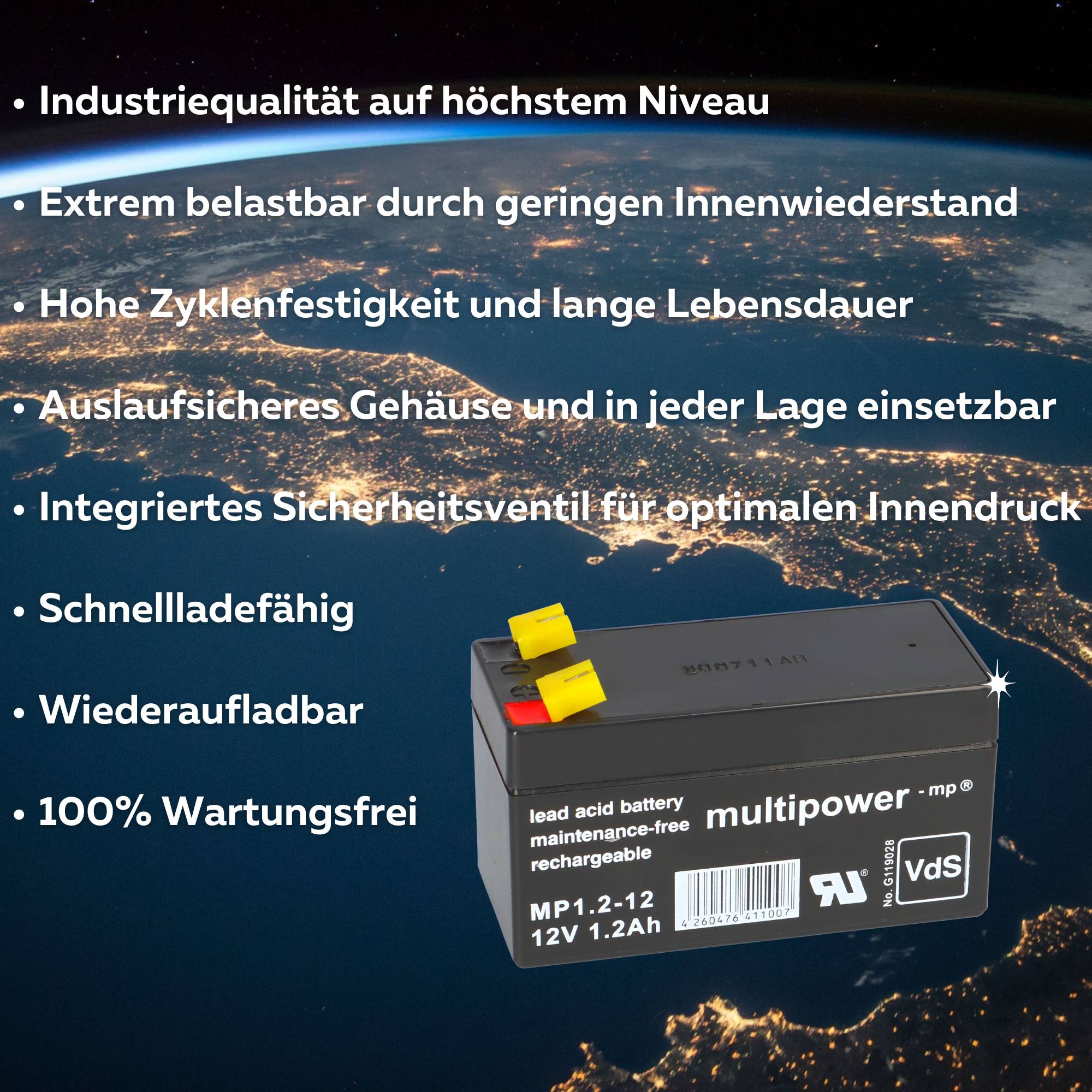 Ersatzakku-Satz 24V 1,2 Ah passend für Arjo Contoura