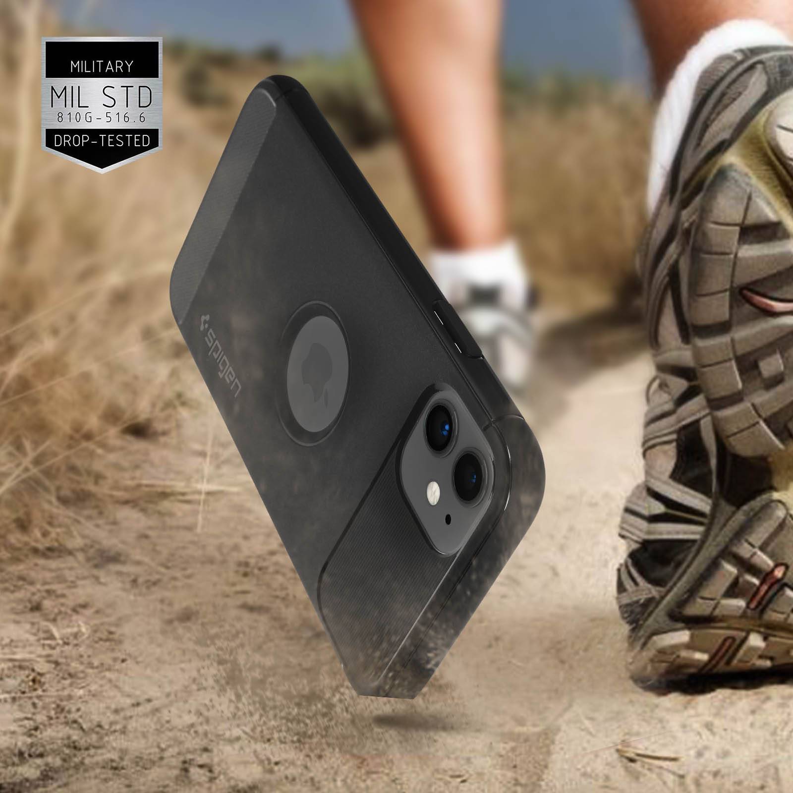 Spigen Rugged Armor Hülle iPhone 11 – Mattschwarz