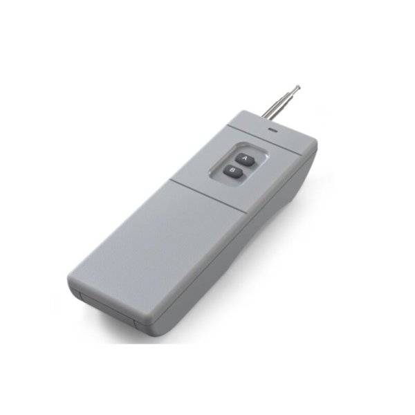 Ein graues, rechteckiges Gerät mit zwei Tasten und einer Stiftspitze. Verwendet zur Temperaturmessung.