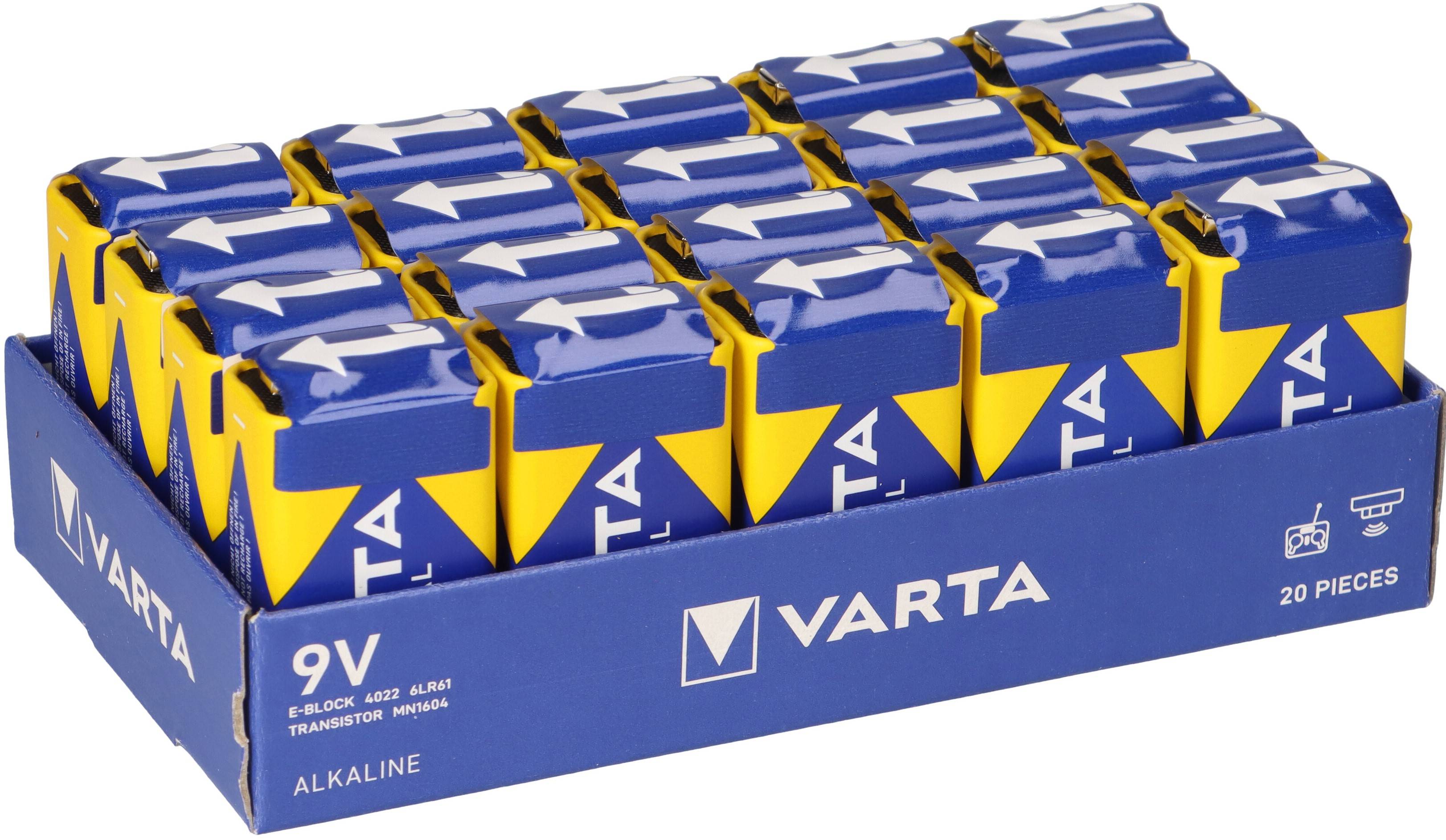 20 Stück Varta 4022 Industrial 9V Block lose