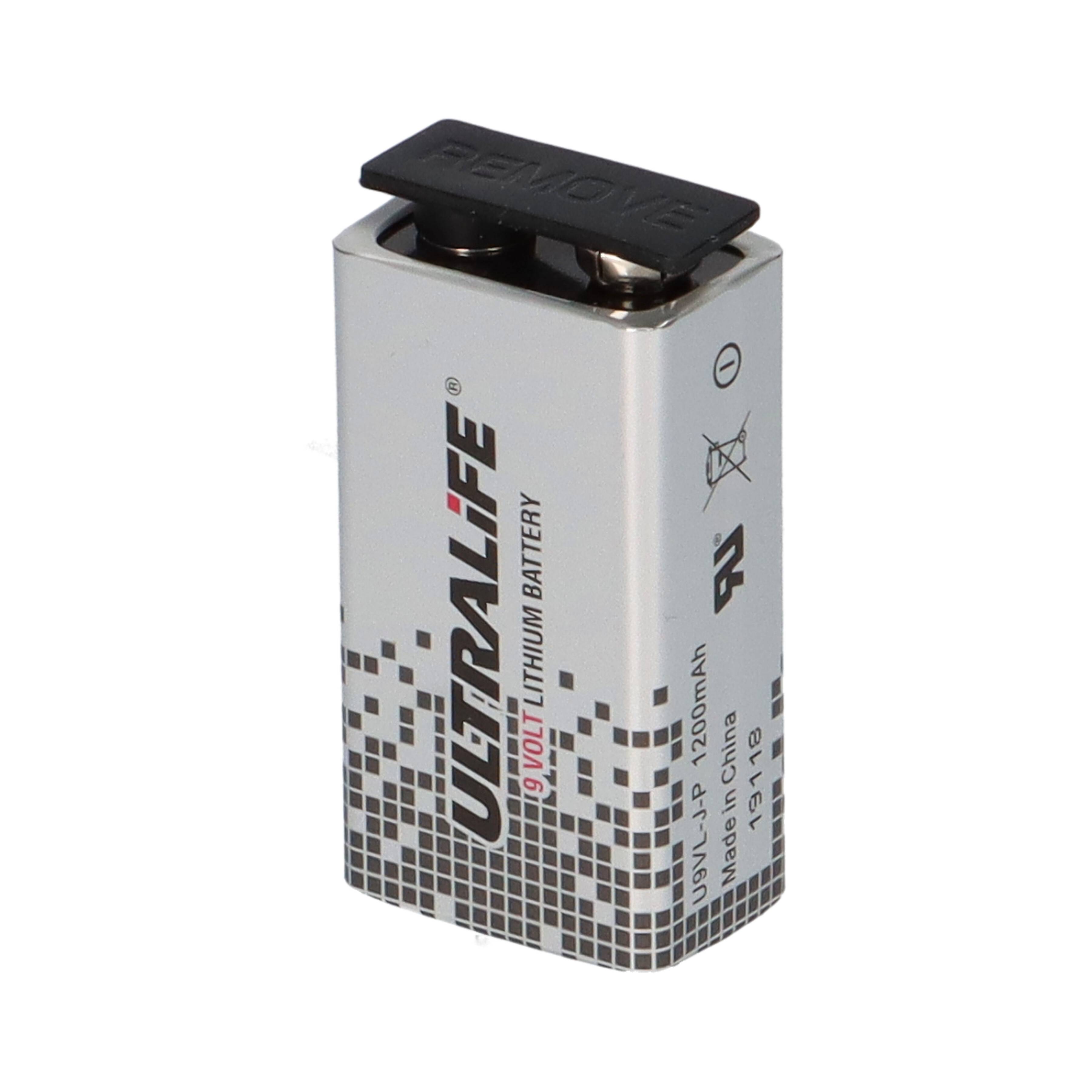 5x Ultralife U9VL-J-P Lithium 9V Block Batterie 1200mAh - passend für Rauchmelder &amp; Sicherheitstechnik