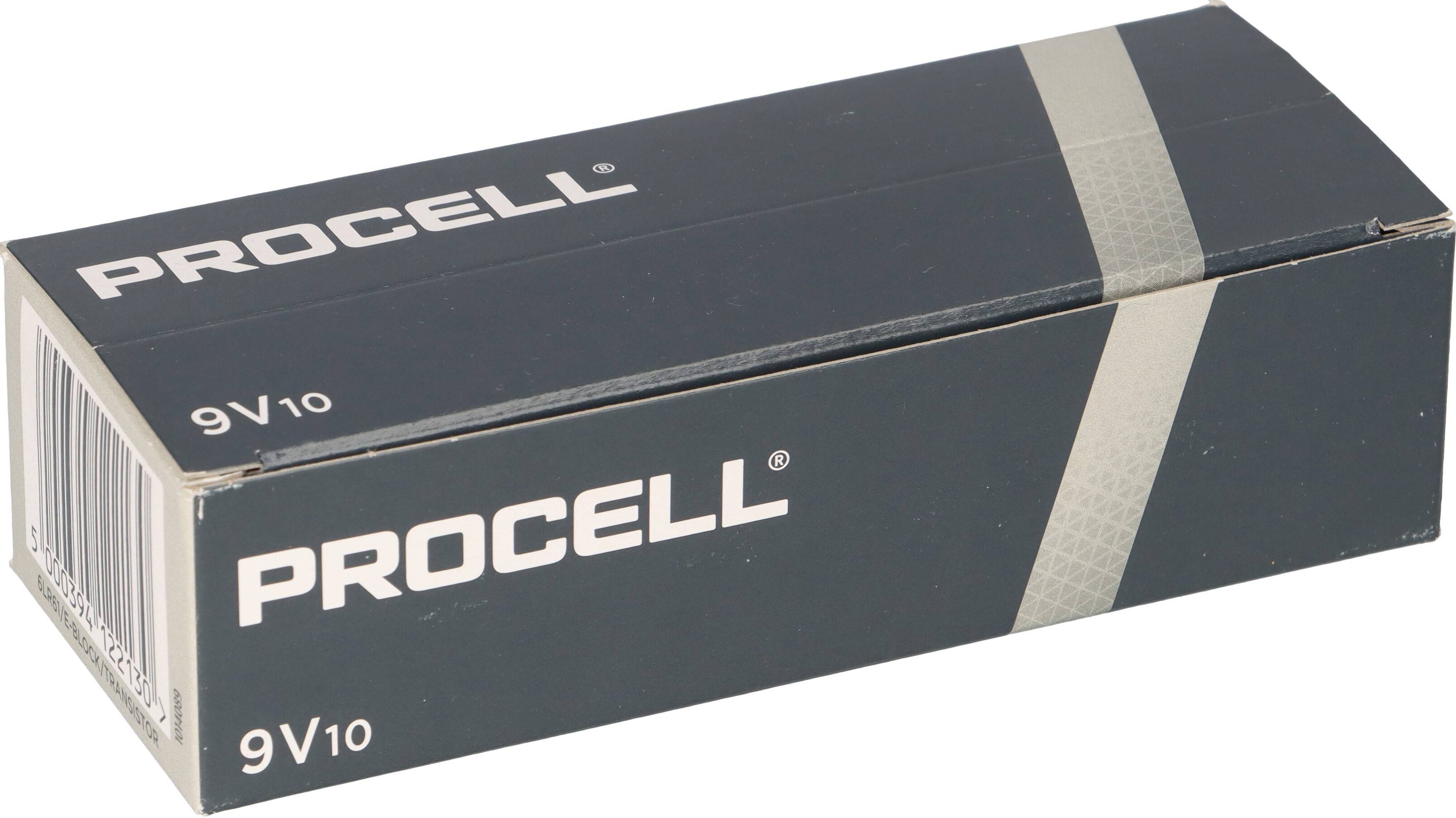 10x Duracell Procell MN1604 9V Block Batterie - passend für Rauchmelder, Messgeräte & Audio
