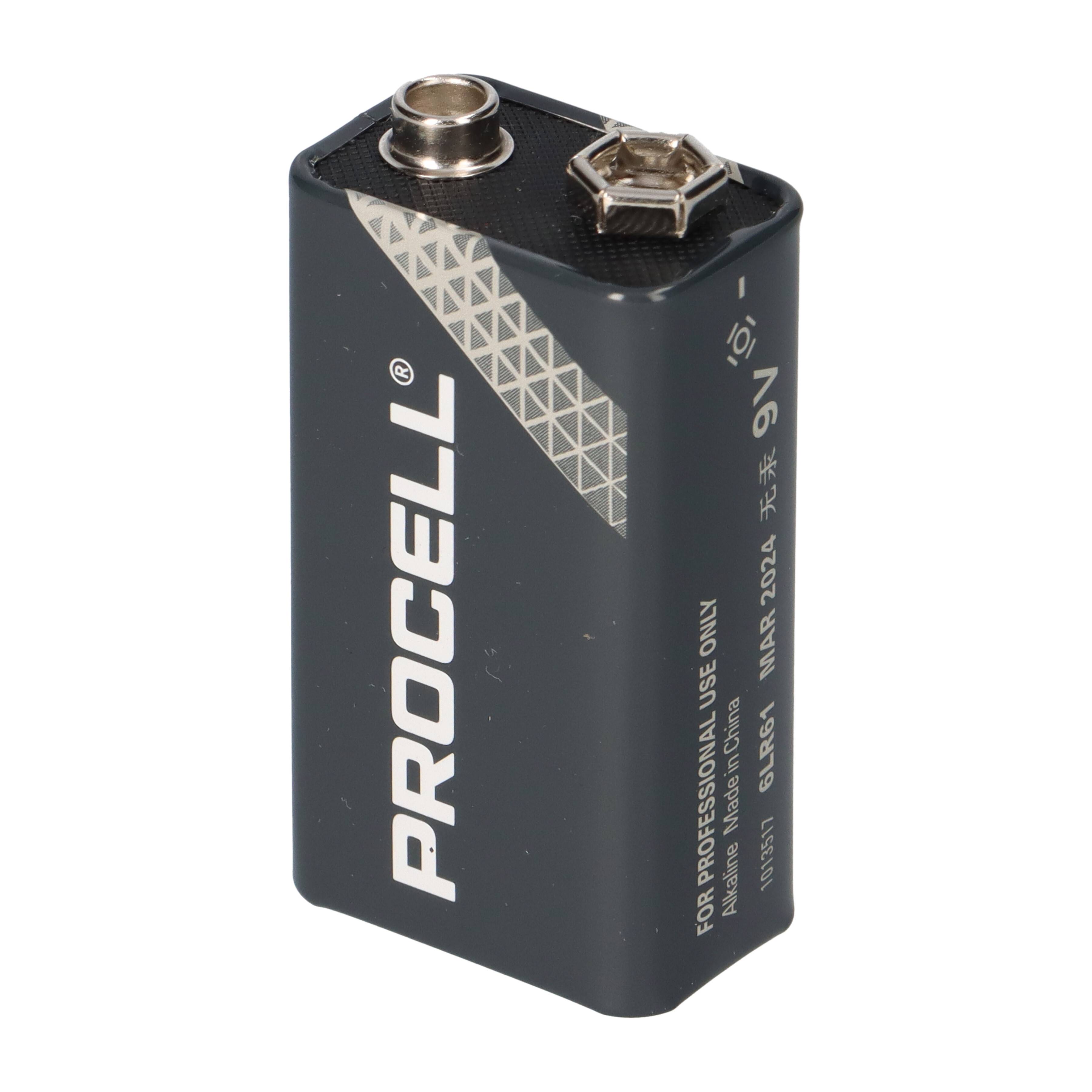 10x Duracell Procell MN1604 9V Block Batterie - passend für Rauchmelder, Messgeräte & Audio