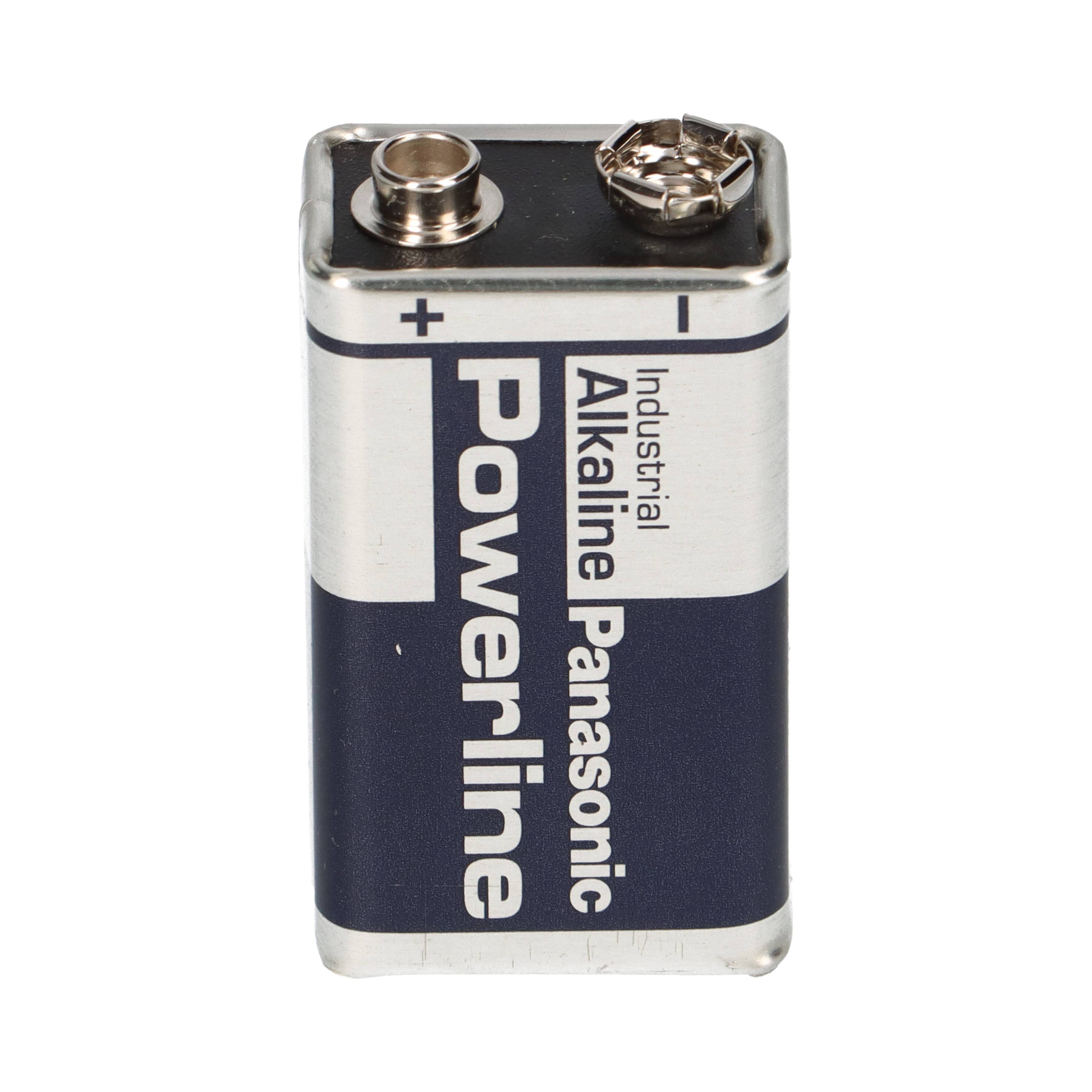 Panasonic Powerline 6LR61 9V Block Batterie - passend für Rauchmelder, Messgeräte & Audio