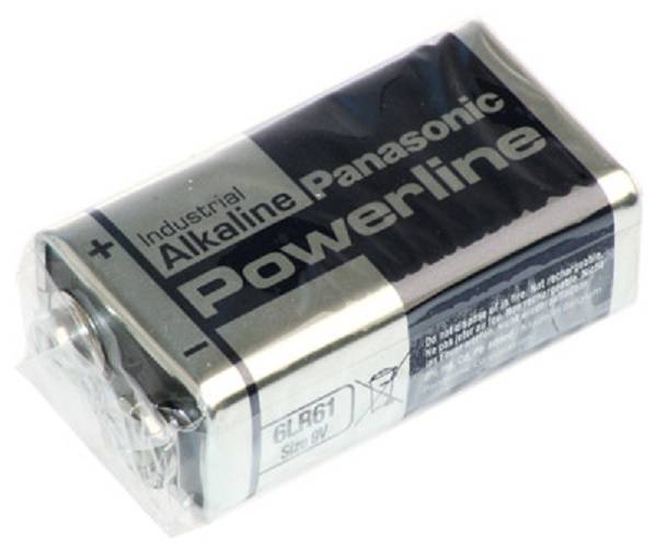 Panasonic Powerline 6LR61 9V Block Batterie - passend für Rauchmelder, Messgeräte & Audio