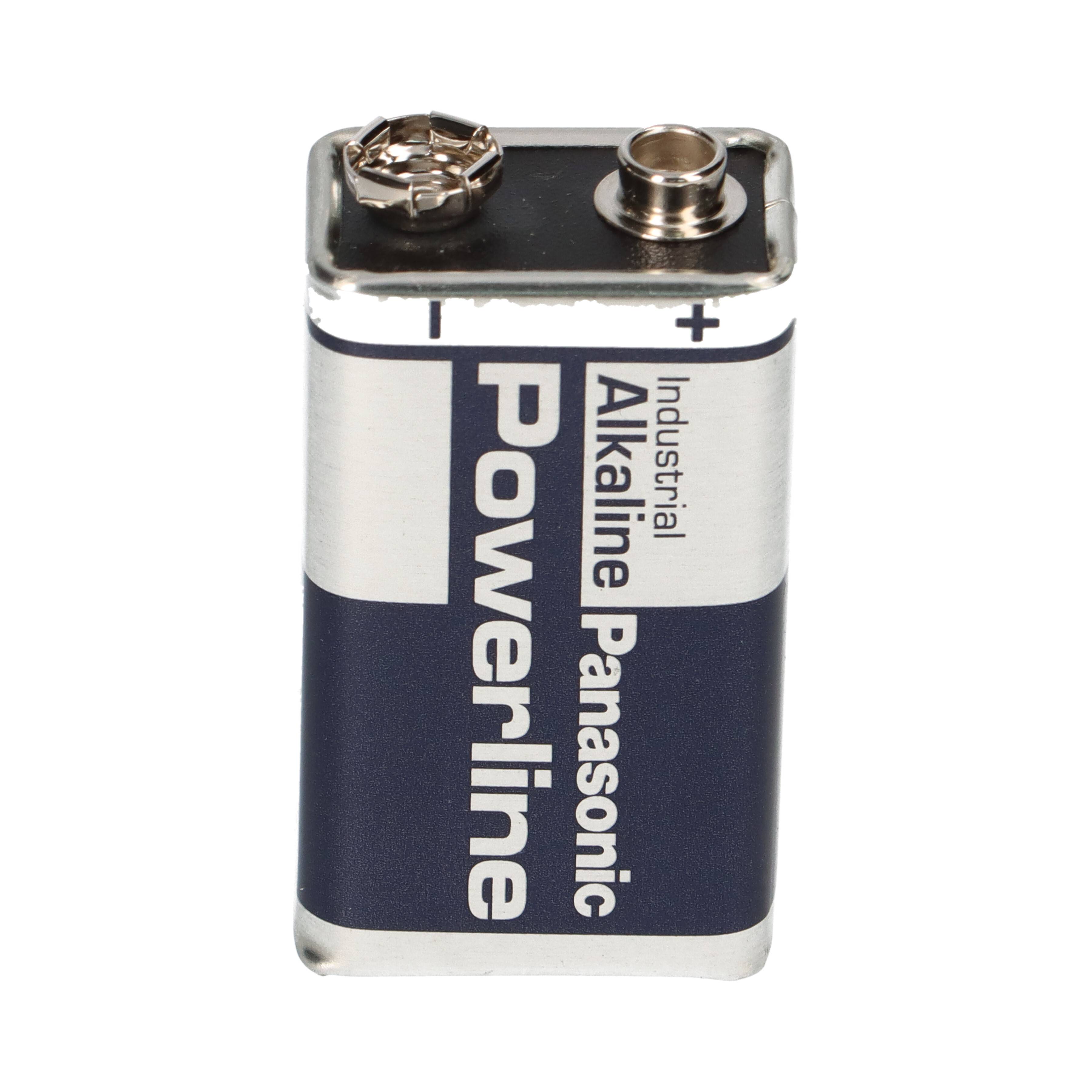 Panasonic Powerline 6LR61 9V Block Batterie - passend für Rauchmelder, Messgeräte & Audio