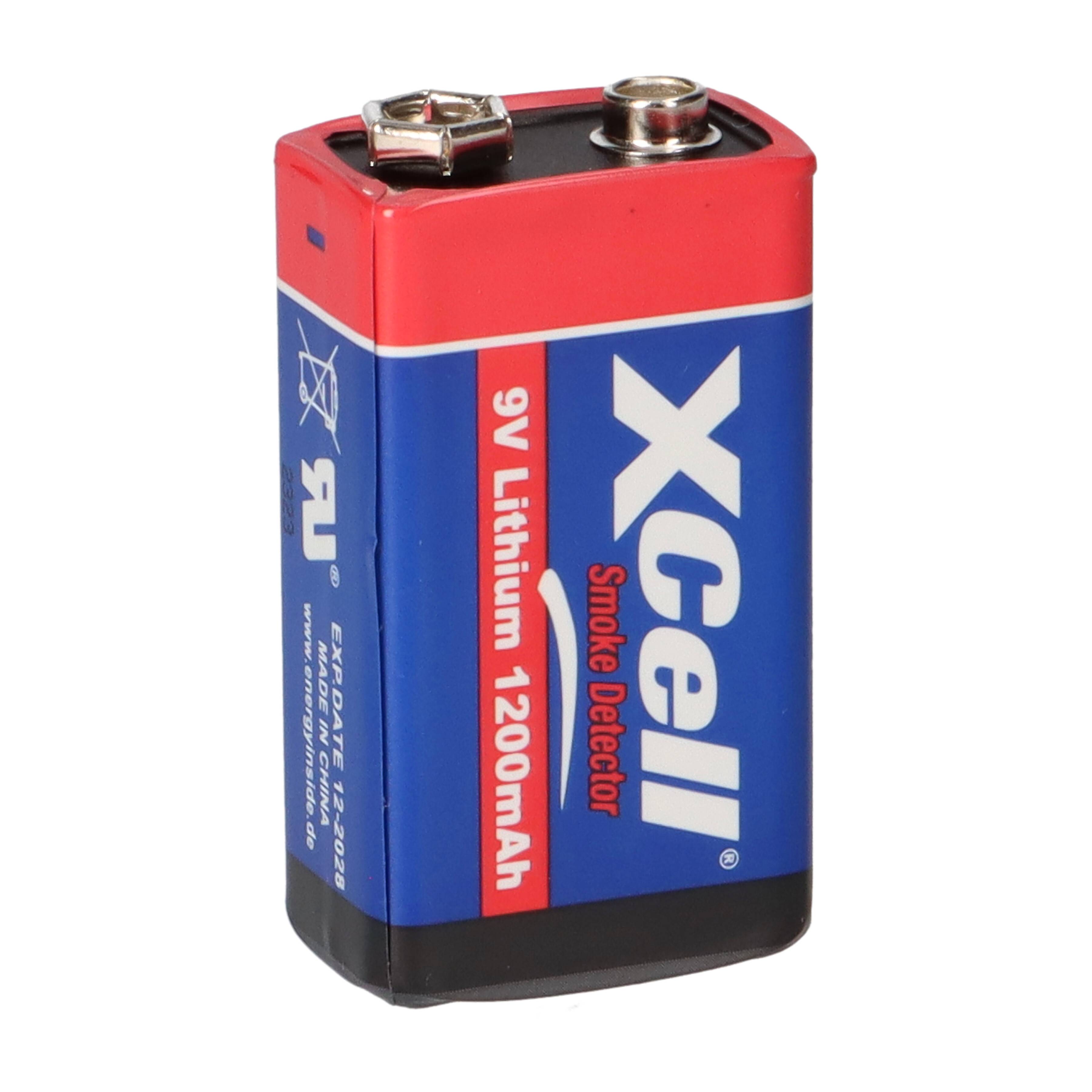 10x Rauchmelder 9V Lithium Batterien für Feuermelder 9v Block Batterie 10 Jahre