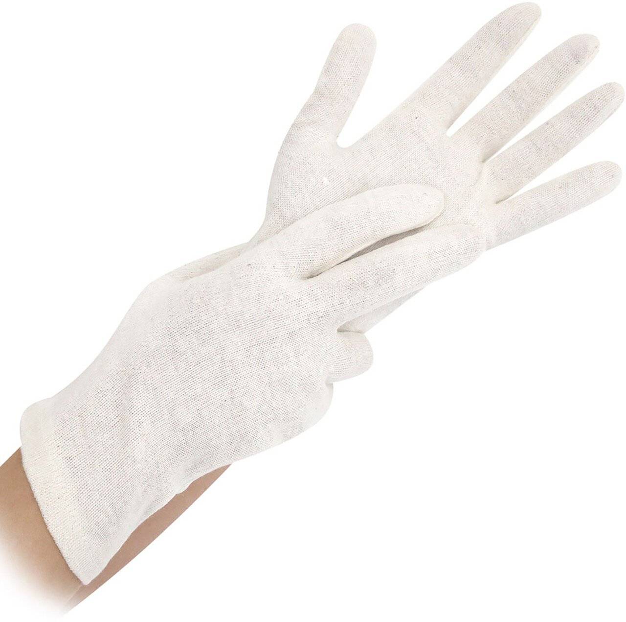 Hygostar Baumwoll-Handschuhe EXTRA STARK Größe L, natur, starke Qualität