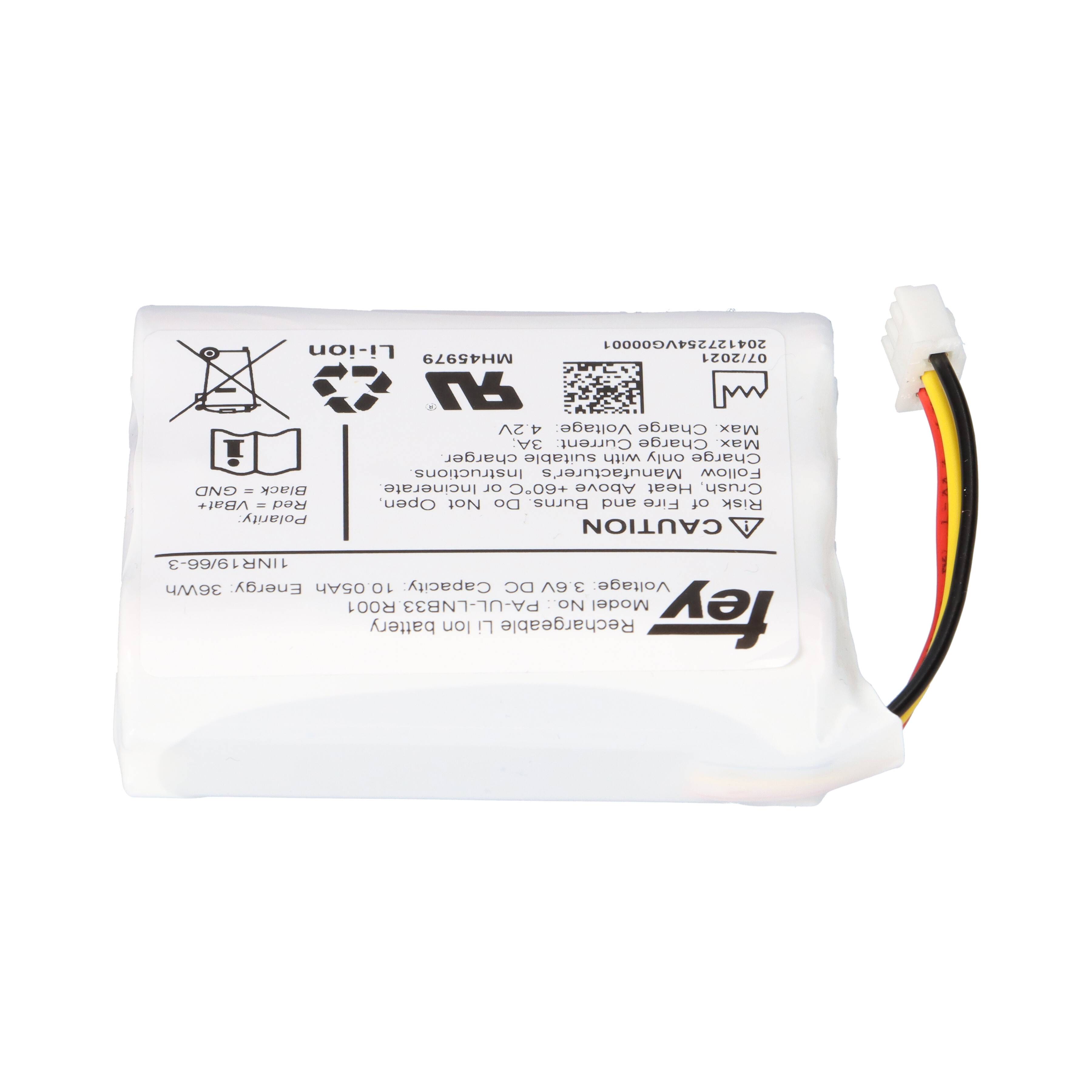 Lithium-Ionen Akkupack 3,6V 10,05Ah 36Wh 1S3P Kabel & Stecker