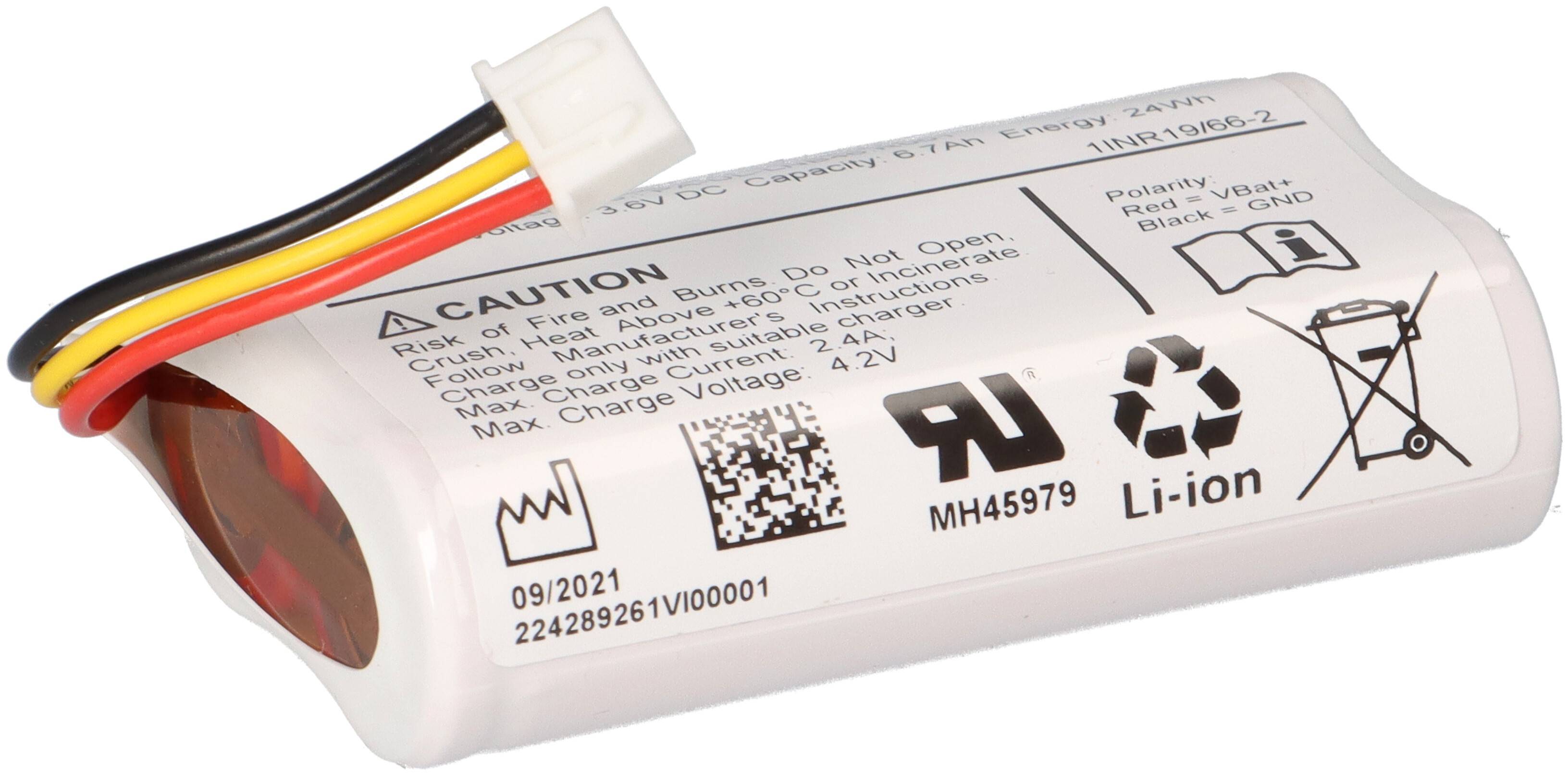 Lithium-Ionen Akkupack 3,6V 6,7Ah 24Wh 1S2P mit Kabel und Stecker