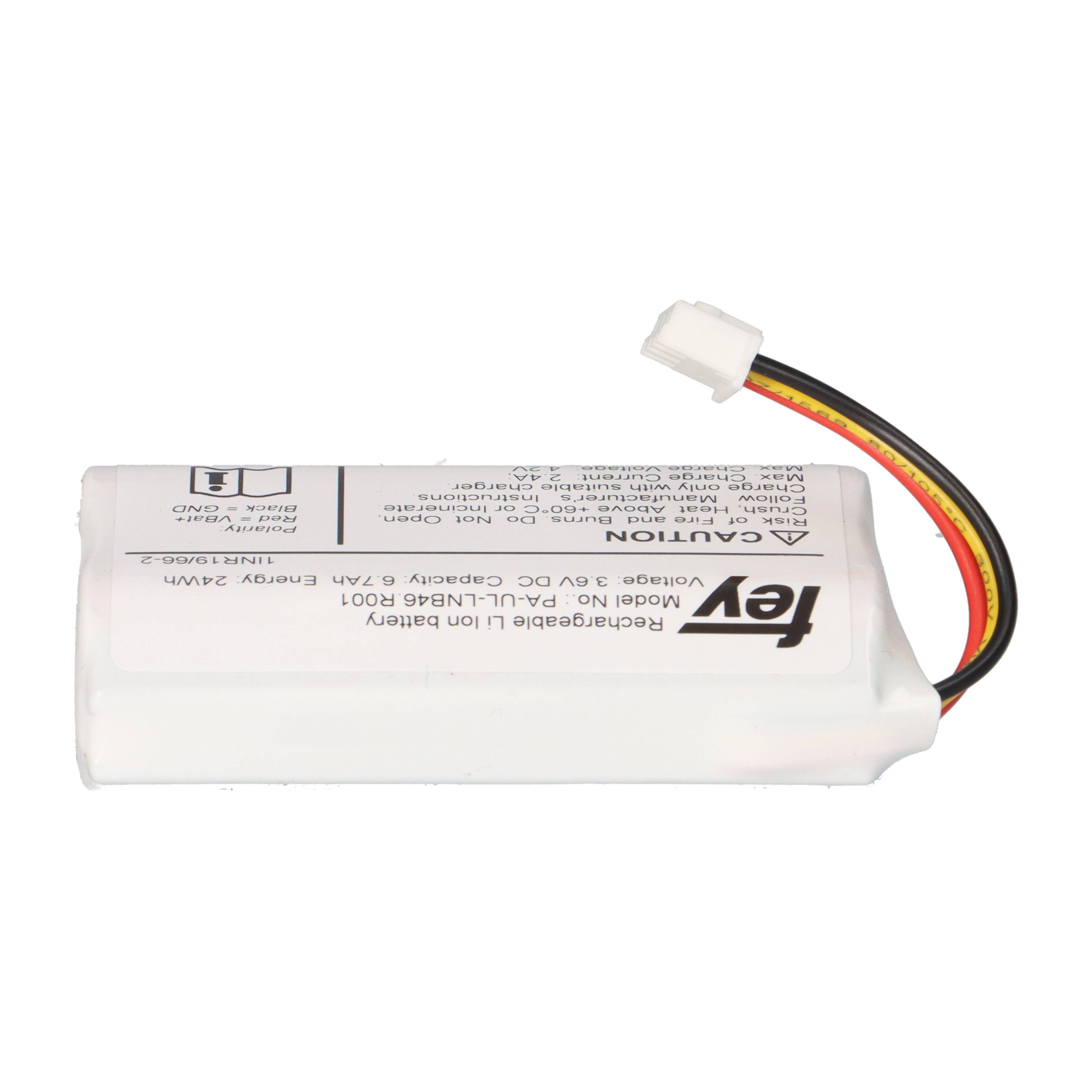 Lithium-Ionen Akkupack 3,6V 6,7Ah 24Wh 1S2P mit Kabel und Stecker