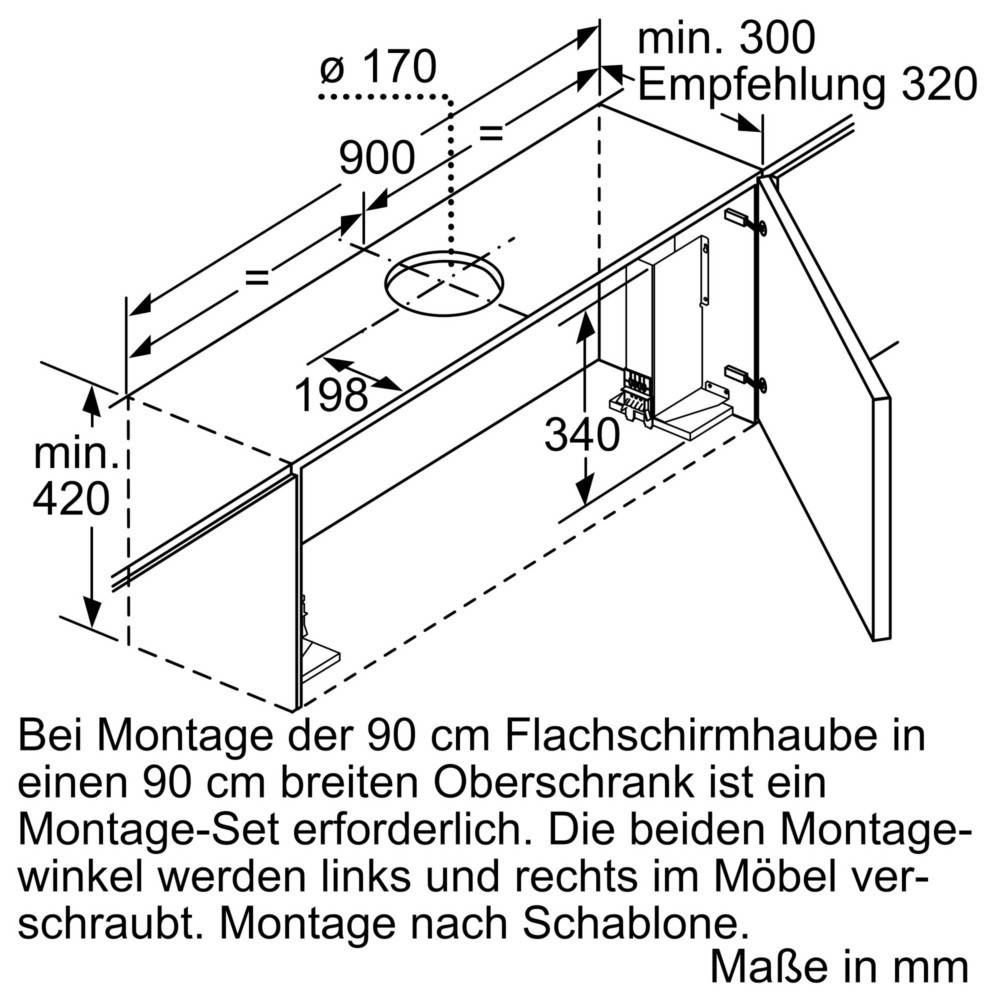 Siemens iQ500 LI97RA561, 395 m³/h, rezirkulierend, B, A, B, 53 dB