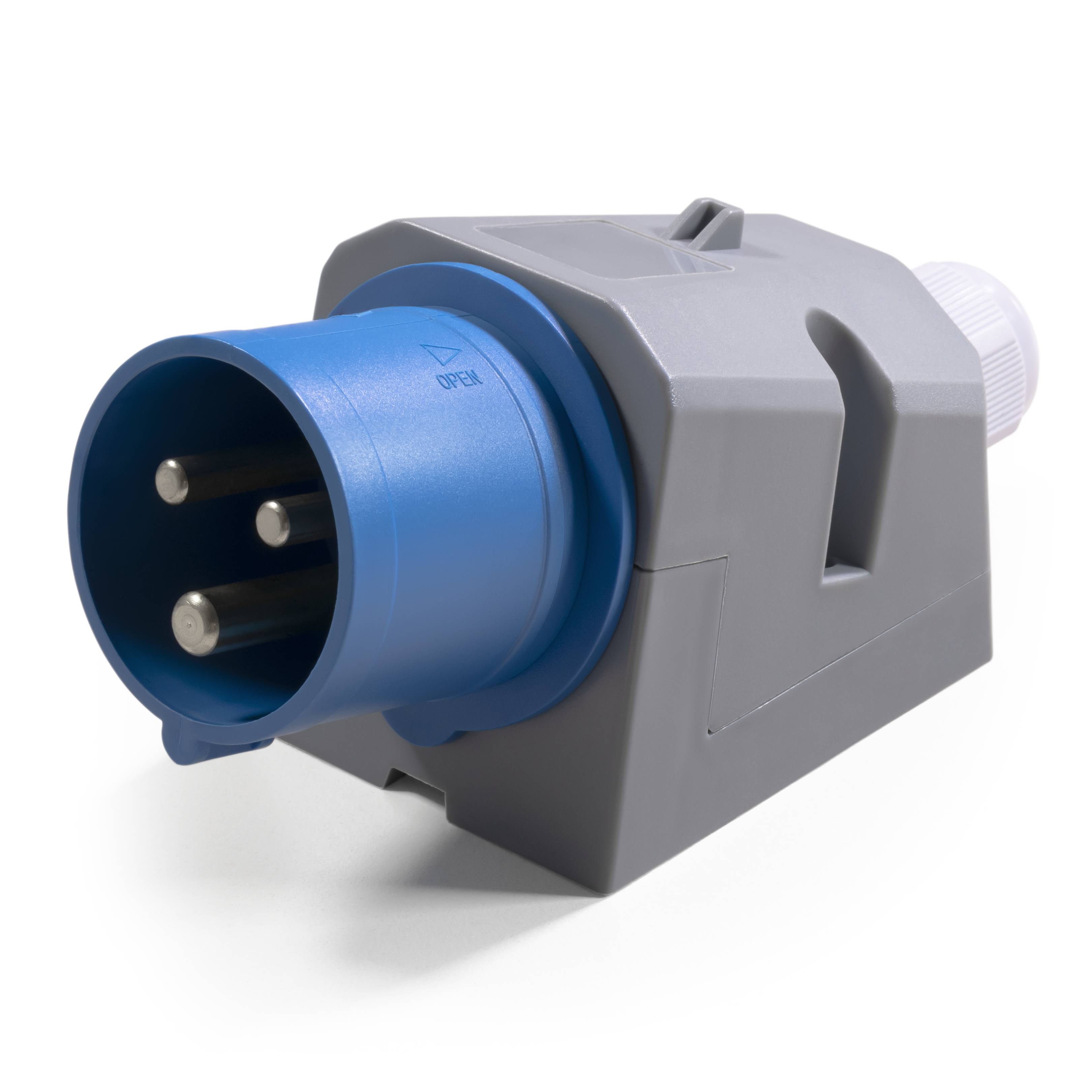 CEE-Stecker McPower, Wandmontage, IP44, 250V, 16A, 3-polig, IP44