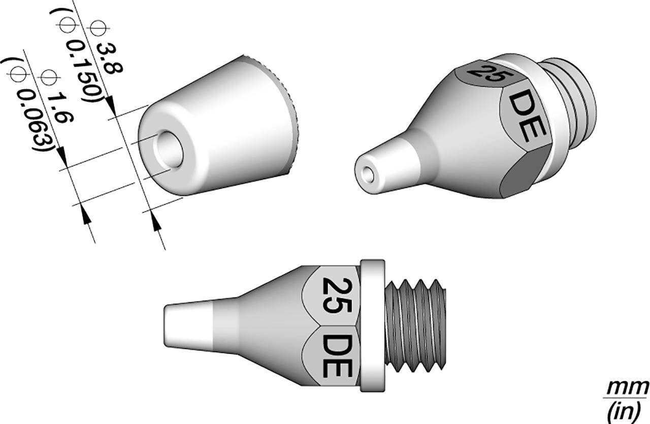 Entlötspitze für 3040000 / 75 W, CLASSIC-Serie, 25DE