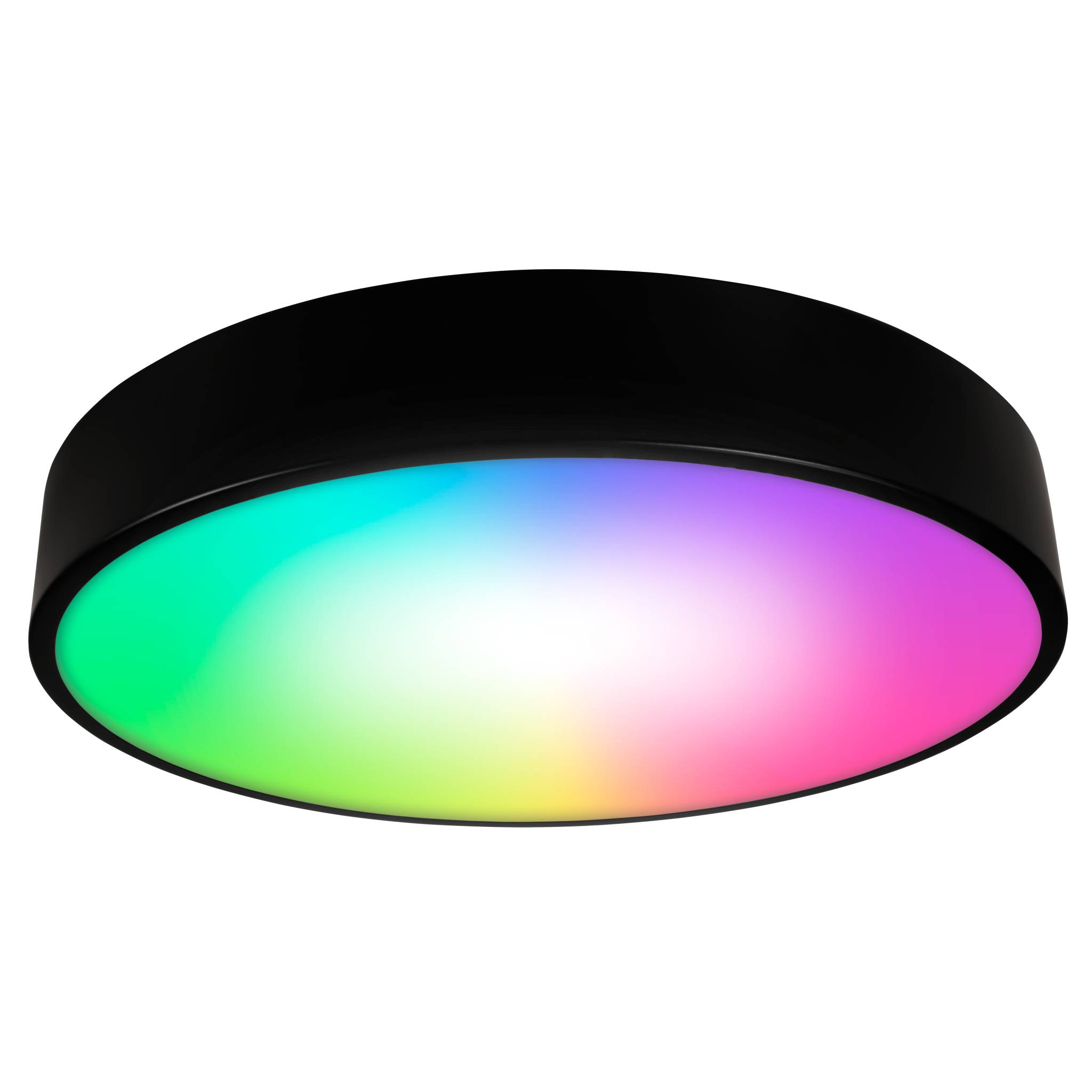 Wifi LED-Deckenleuchte McShine 35W, 4.450lm, Ø40cm, CCT+RGB, schwarz
