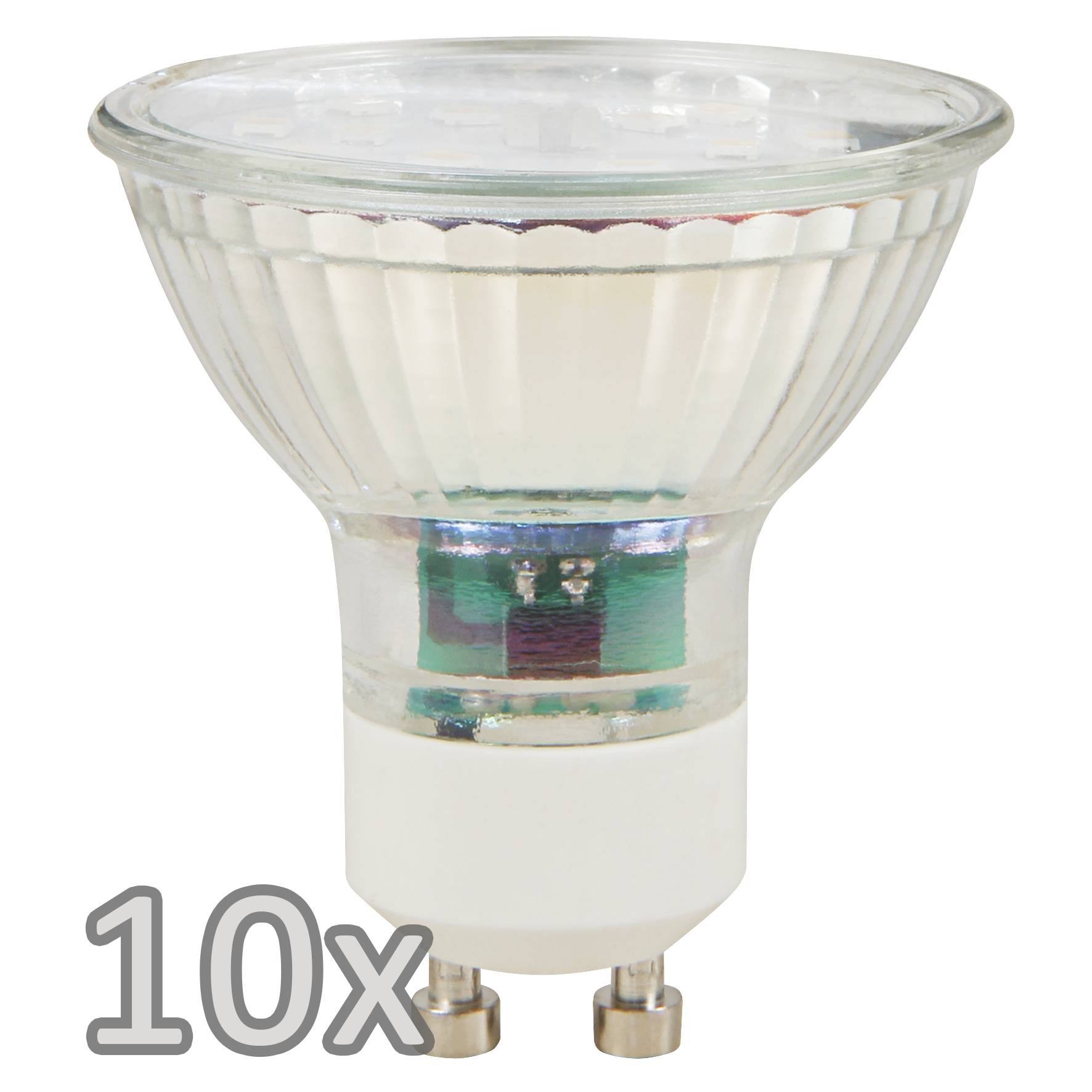 Einbauleuchten-Set McShine, 10xRahmen, 10x LED-Strahler, Edelstahl gebürstet