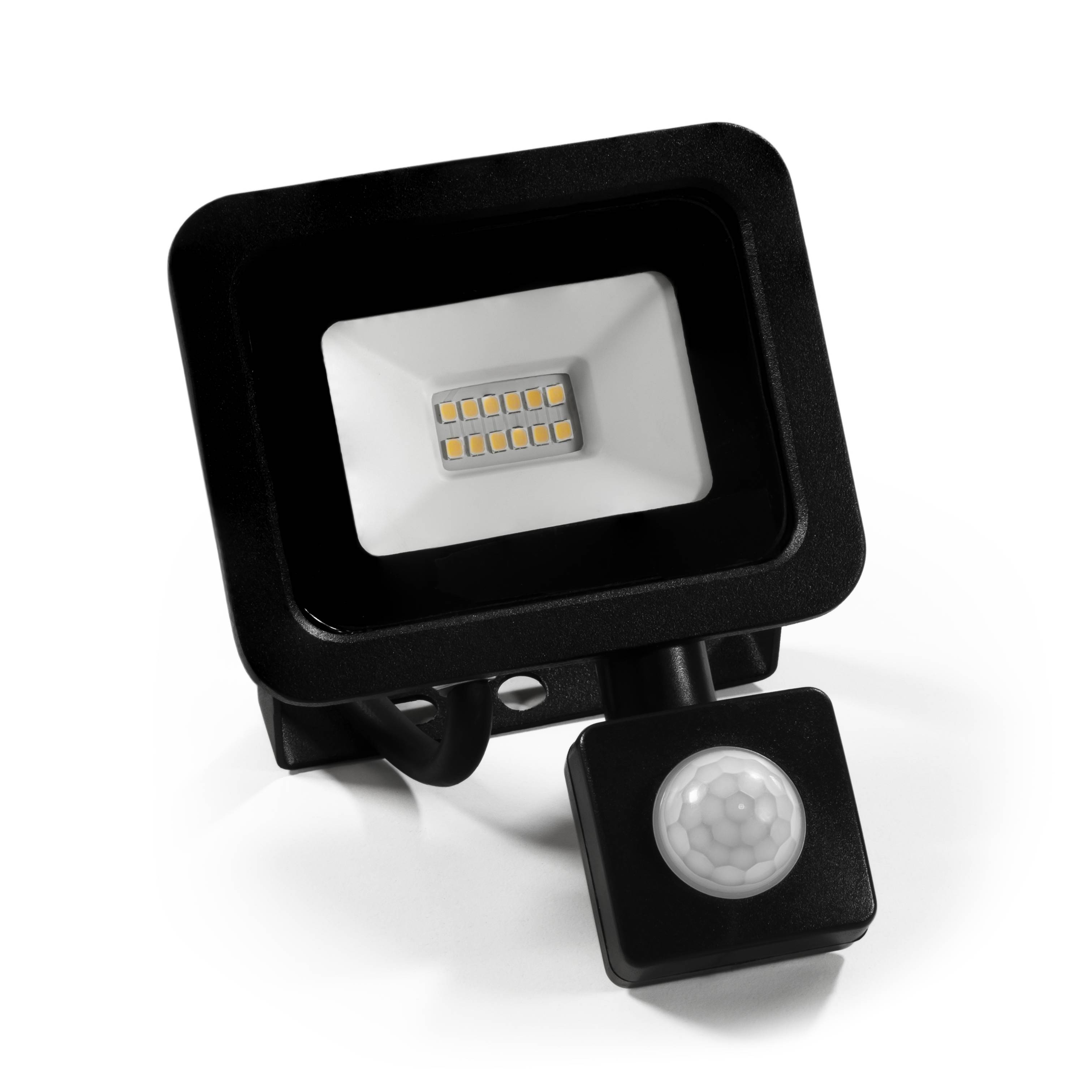 LED-Außenstrahler McShine "Slim" 10W, 850lm, IP66, 4000K, Bewegungsmelder