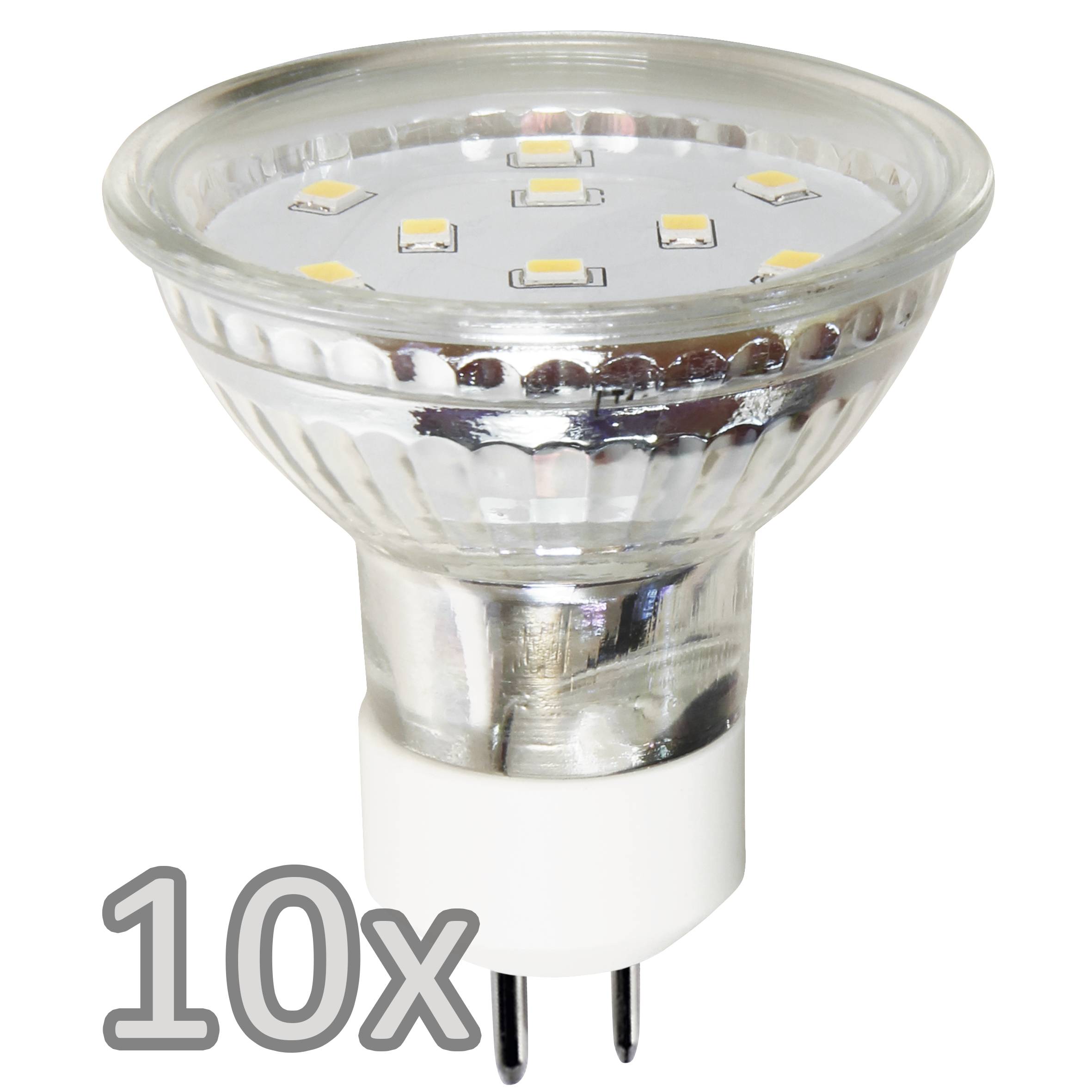 Einbauleuchten-Set McShine, 10x Rahmen, 10x Strahler, Edelstahl, 3W, 300lm