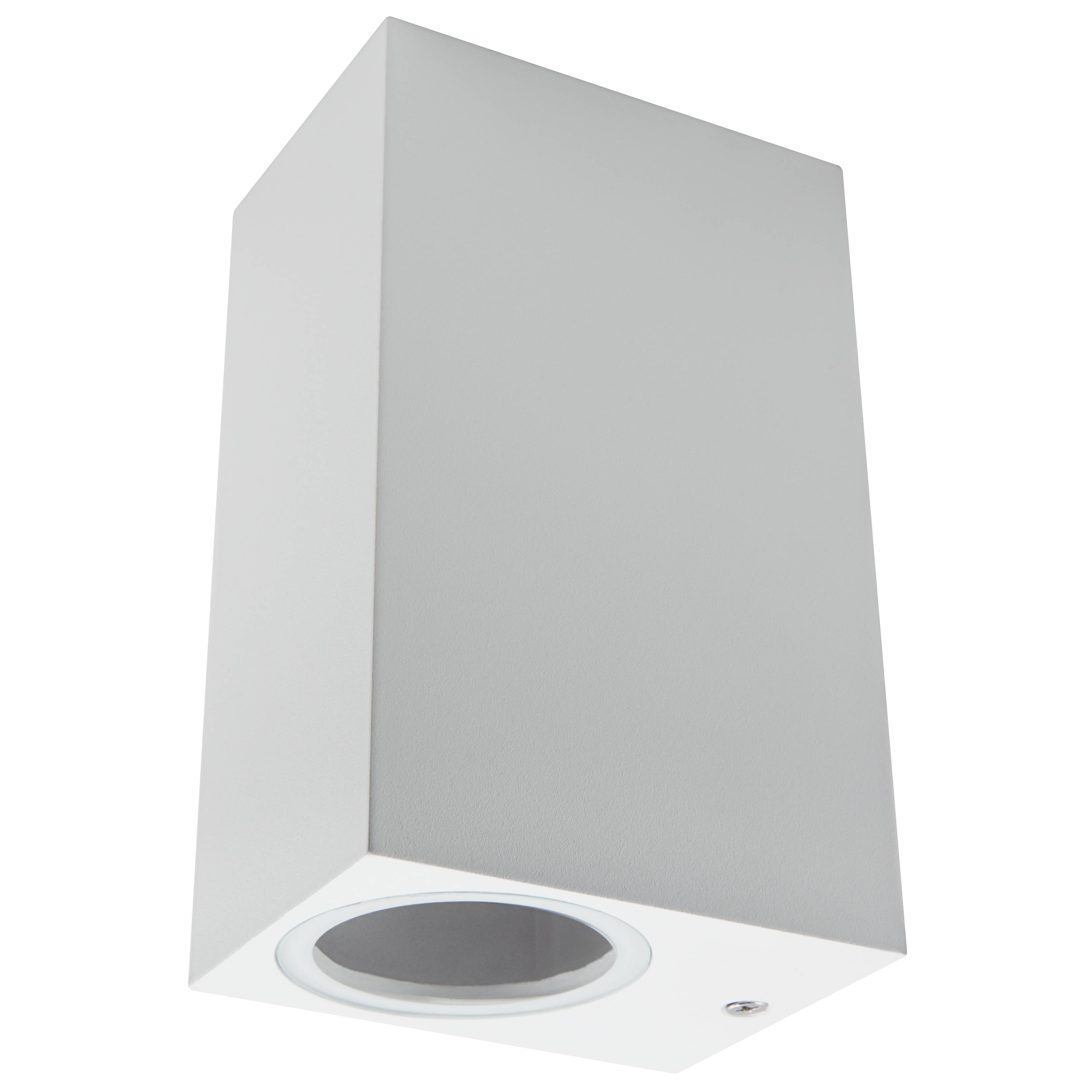 Wandleuchte McShine "Square-W" weiß, IP44, 2x GU10, Aluminium Gehäuse