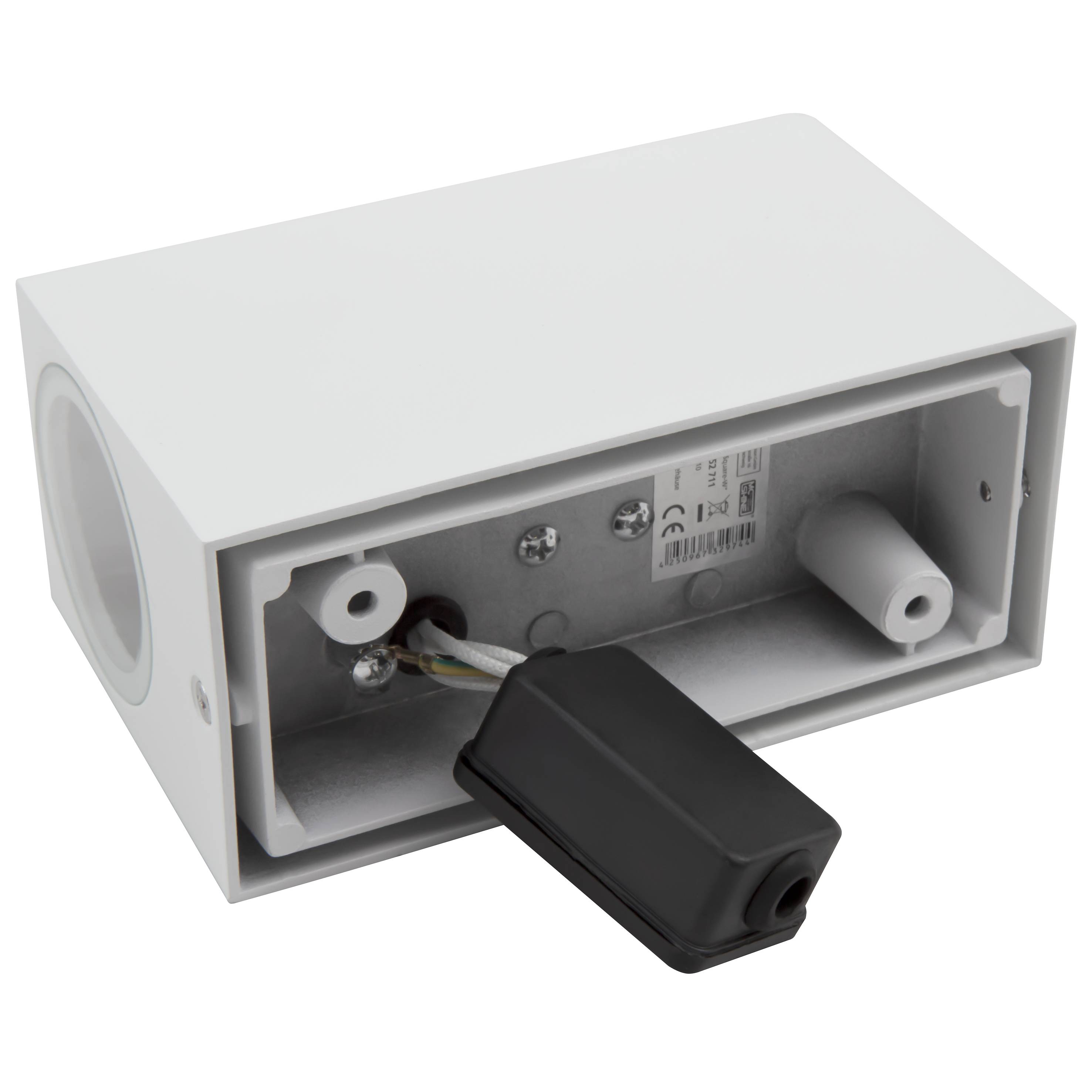 Wandleuchte McShine "Square-W" weiß, IP44, 2x GU10, Aluminium Gehäuse