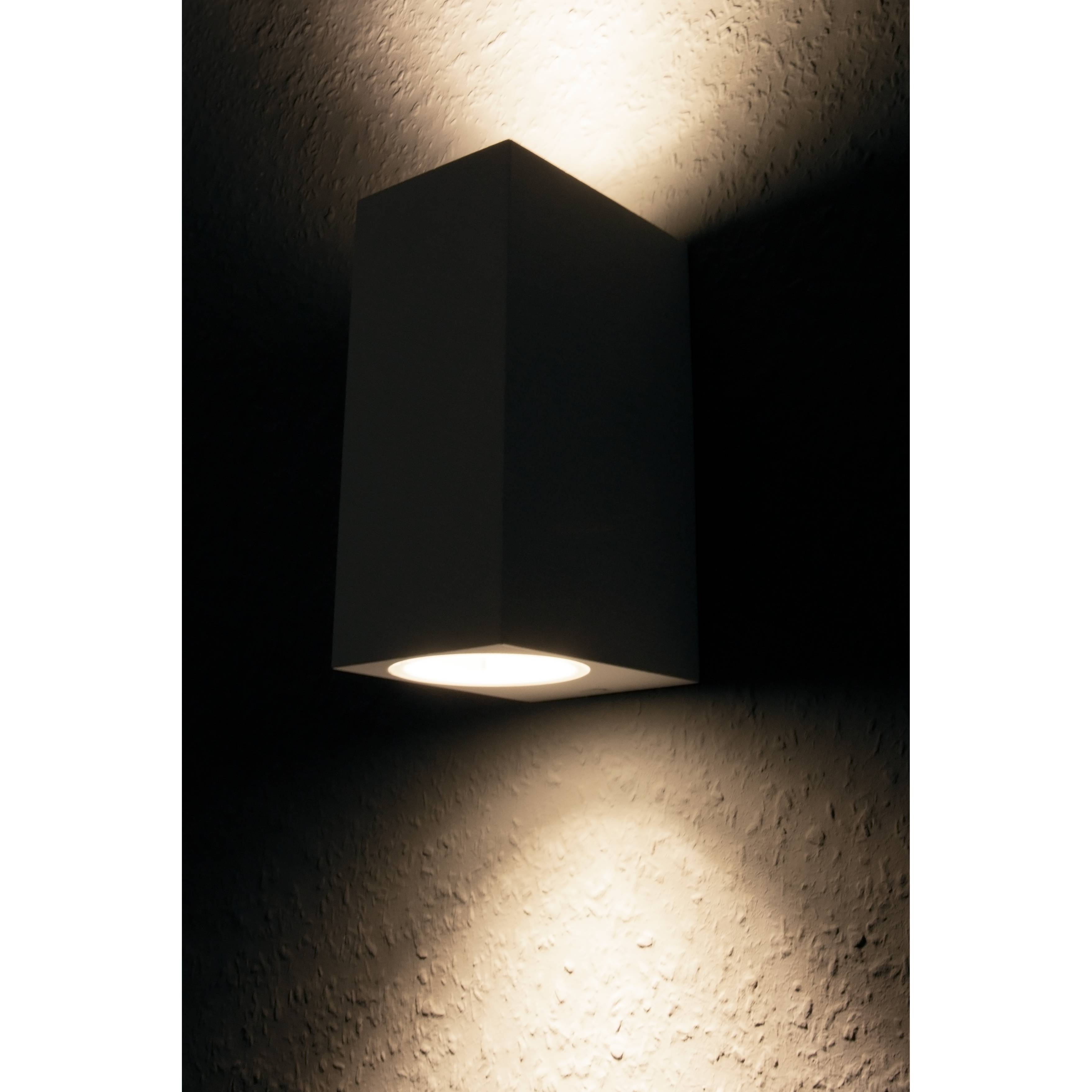 Wandleuchte McShine "Square-W" weiß, IP44, 2x GU10, Aluminium Gehäuse