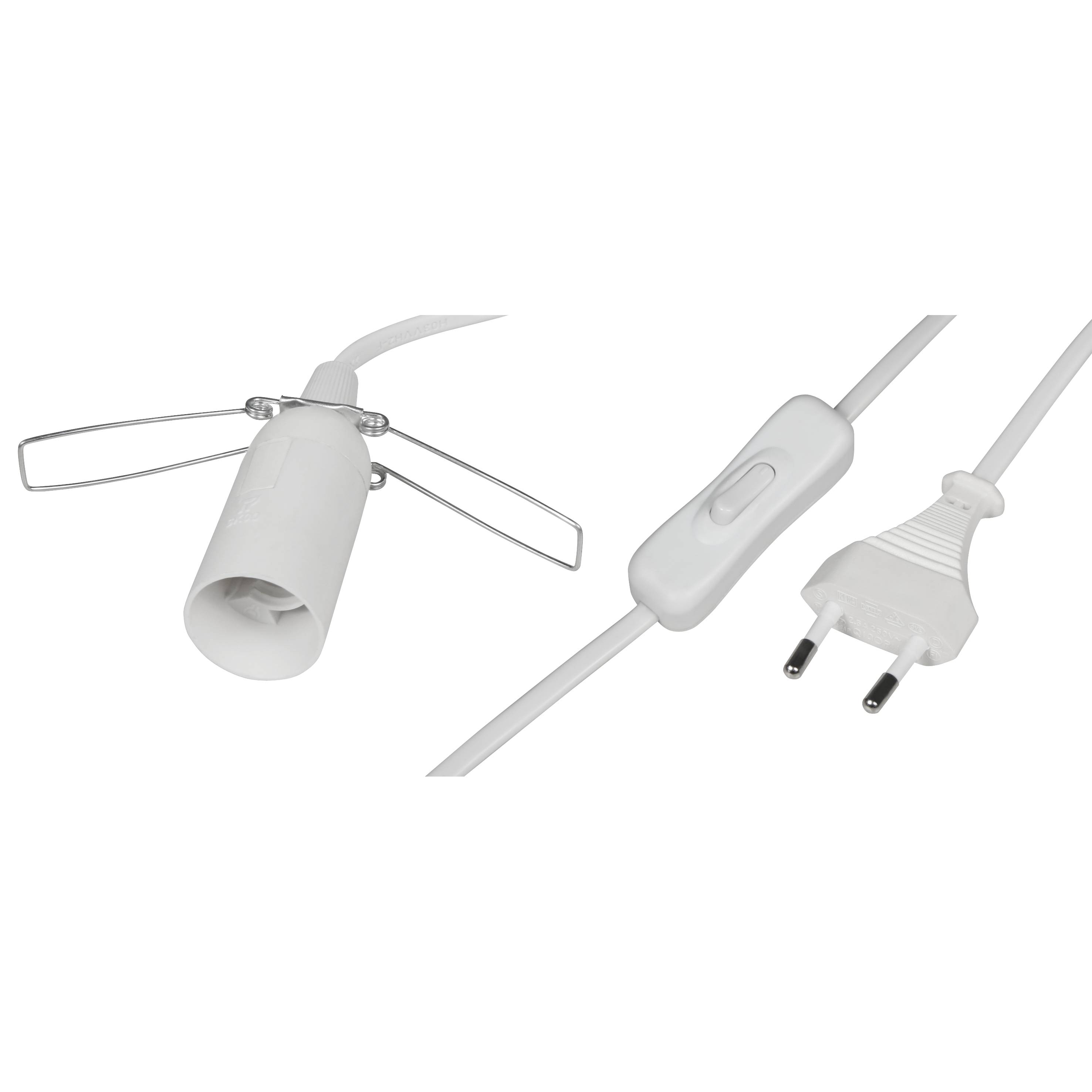 Lampenfassung McShine E14 mit 1,5m Kabel, Schalter und Eurostecker