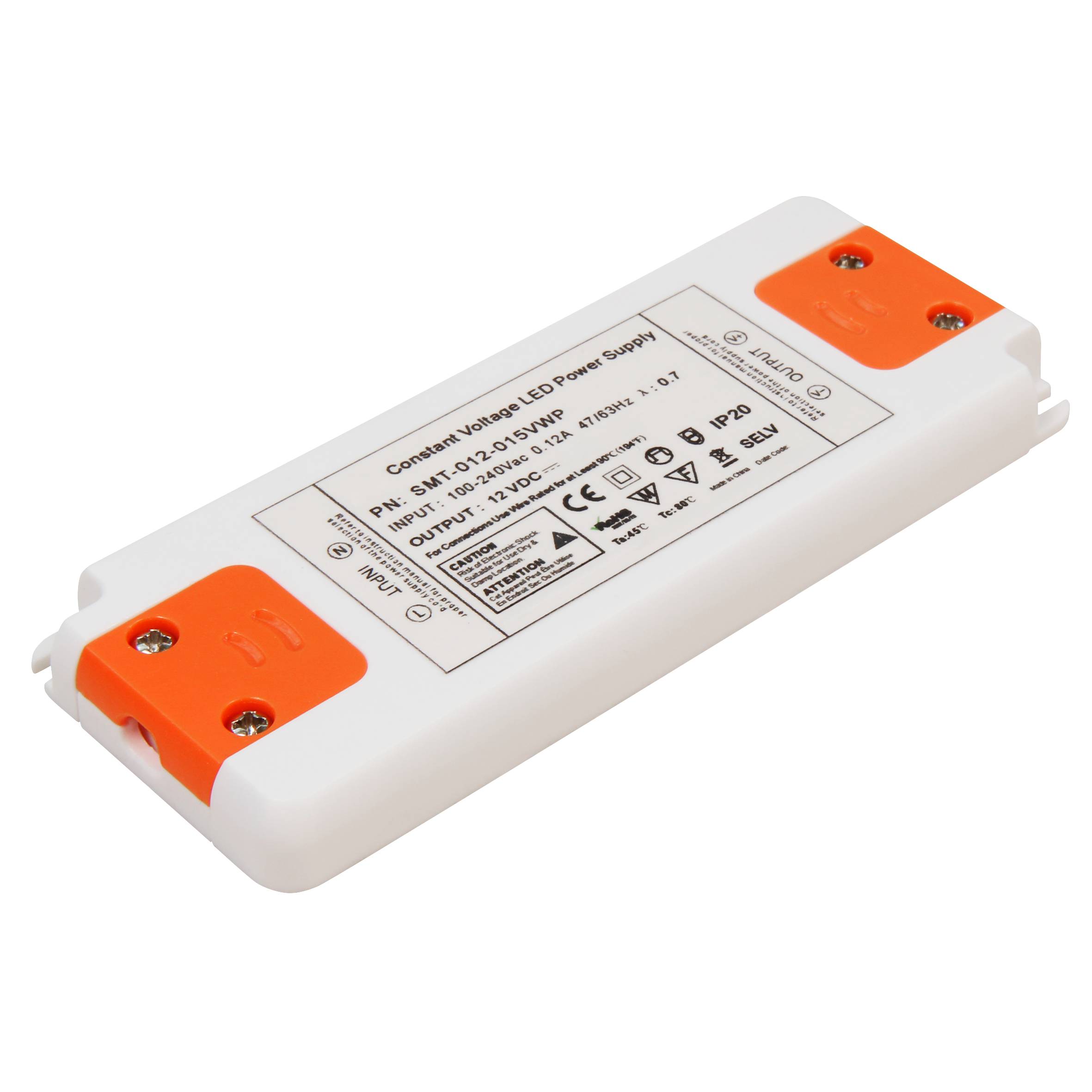 LED-Trafo McShine "Slim" elektronisch, 1-15W, 230V auf 12V, 128x50x12mm