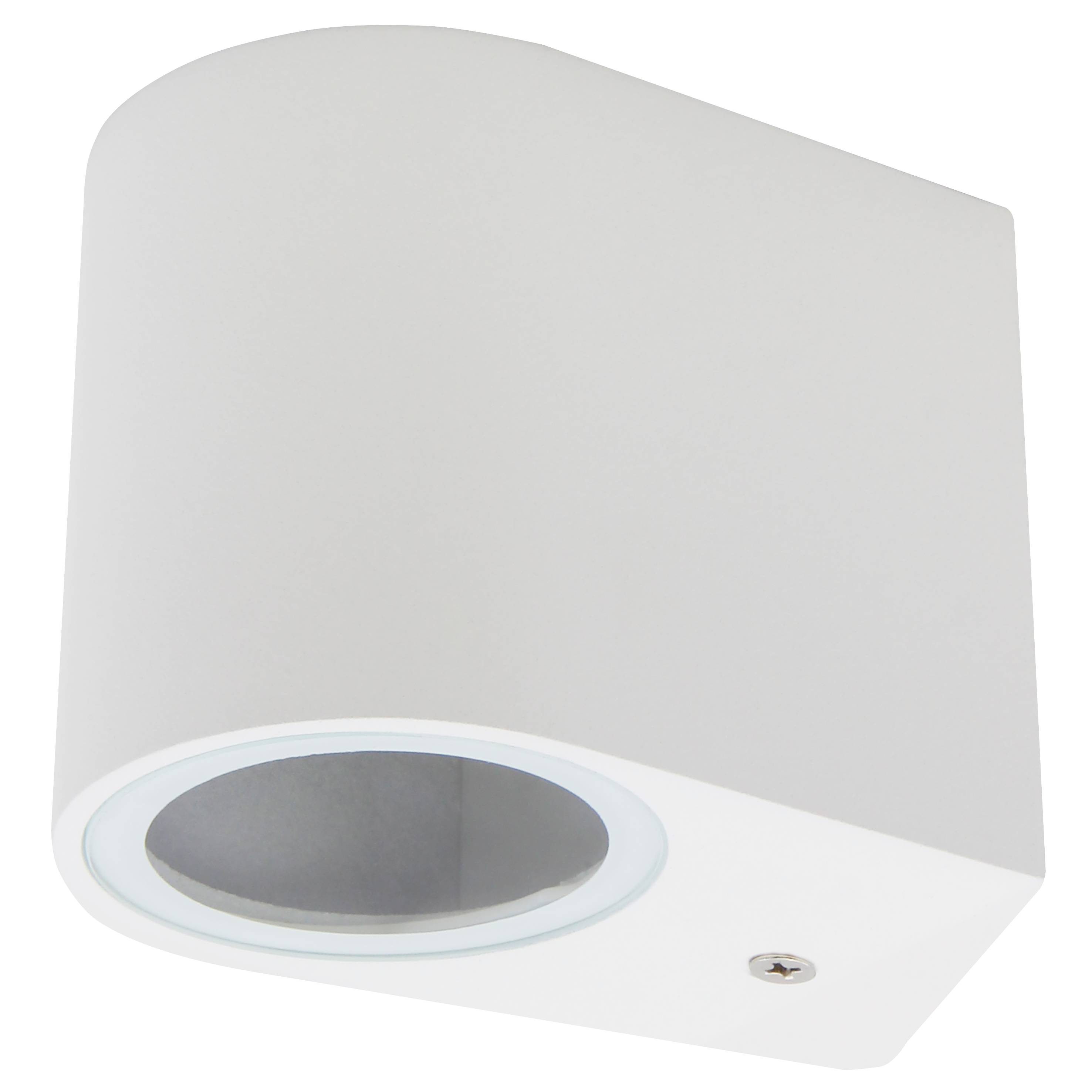 Wandleuchte McShine "Oval-W" weiß, IP44, 1x GU10, Aluminium Gehäuse