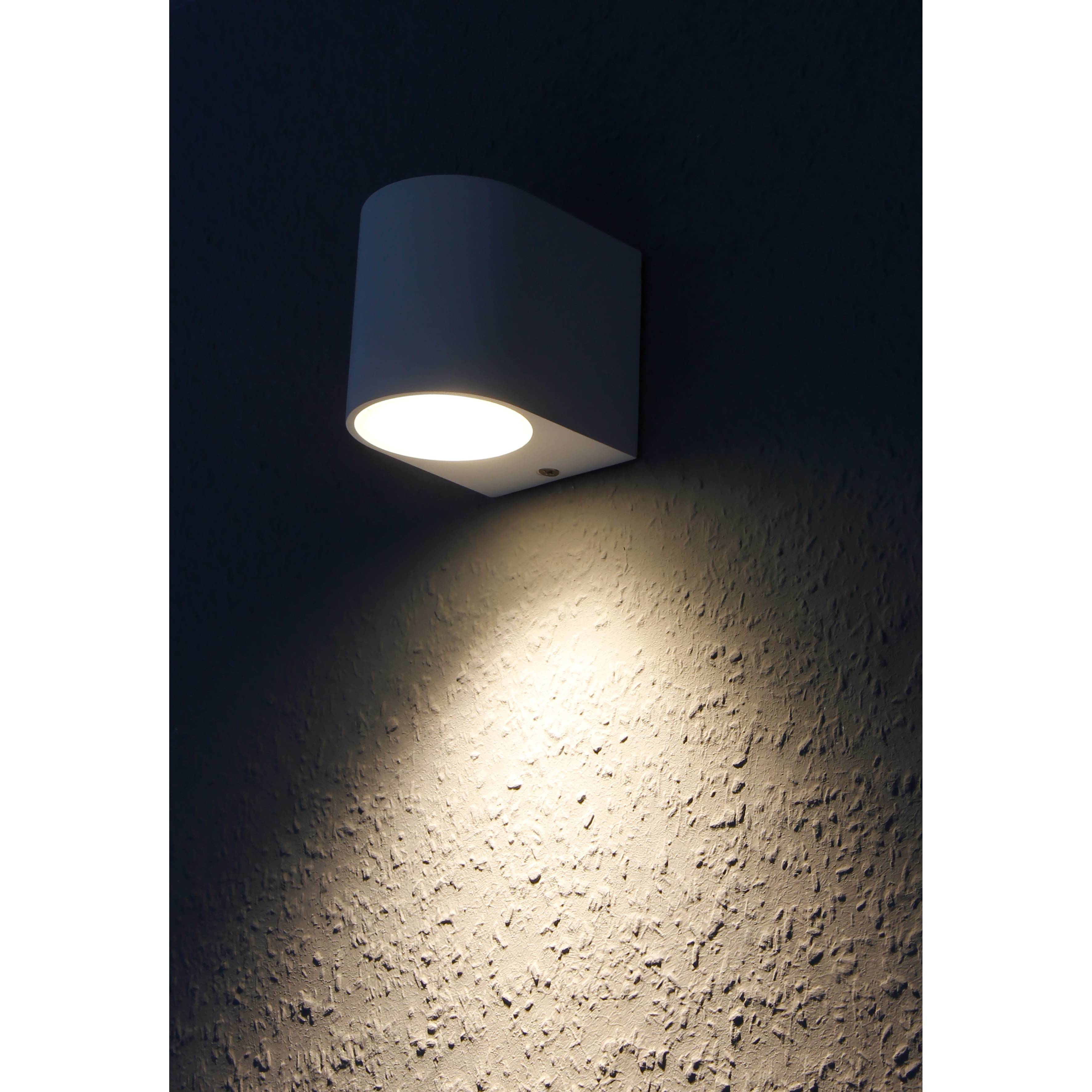 Wandleuchte McShine "Oval-W" weiß, IP44, 1x GU10, Aluminium Gehäuse