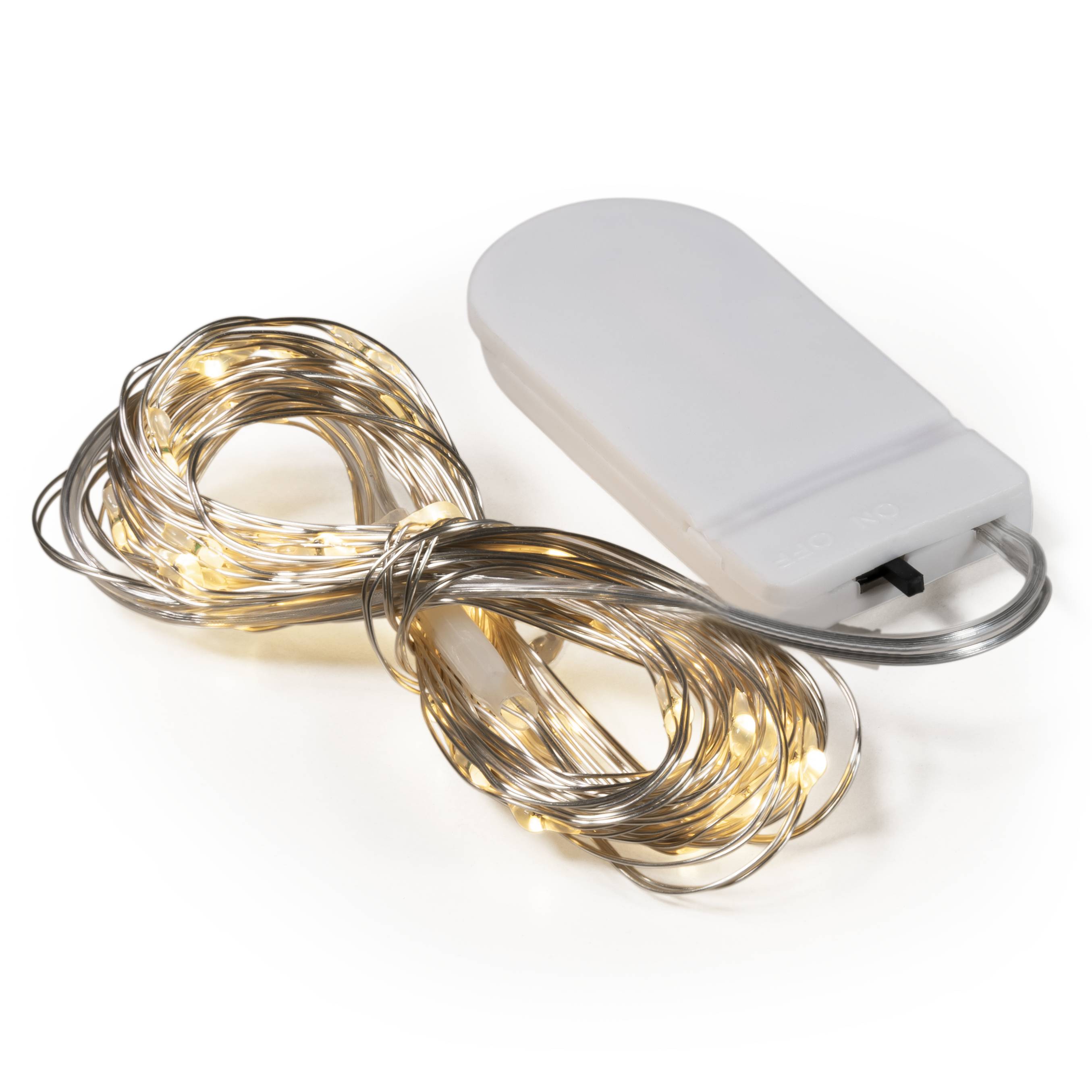 McShine - LED Draht-Lichterkette "Micro", 50 LEDs, warmweiß