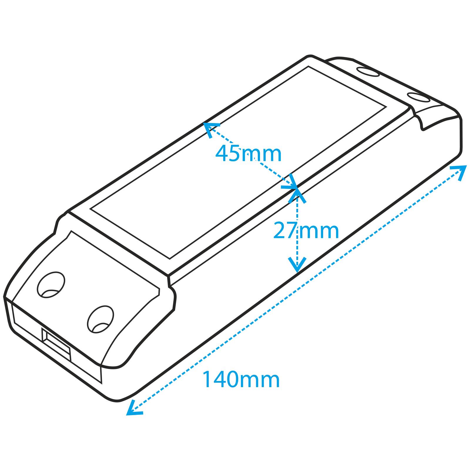 LED-Trafo McShine, elektronisch, 1-36W, 230V auf 12V, 140x45x27mm