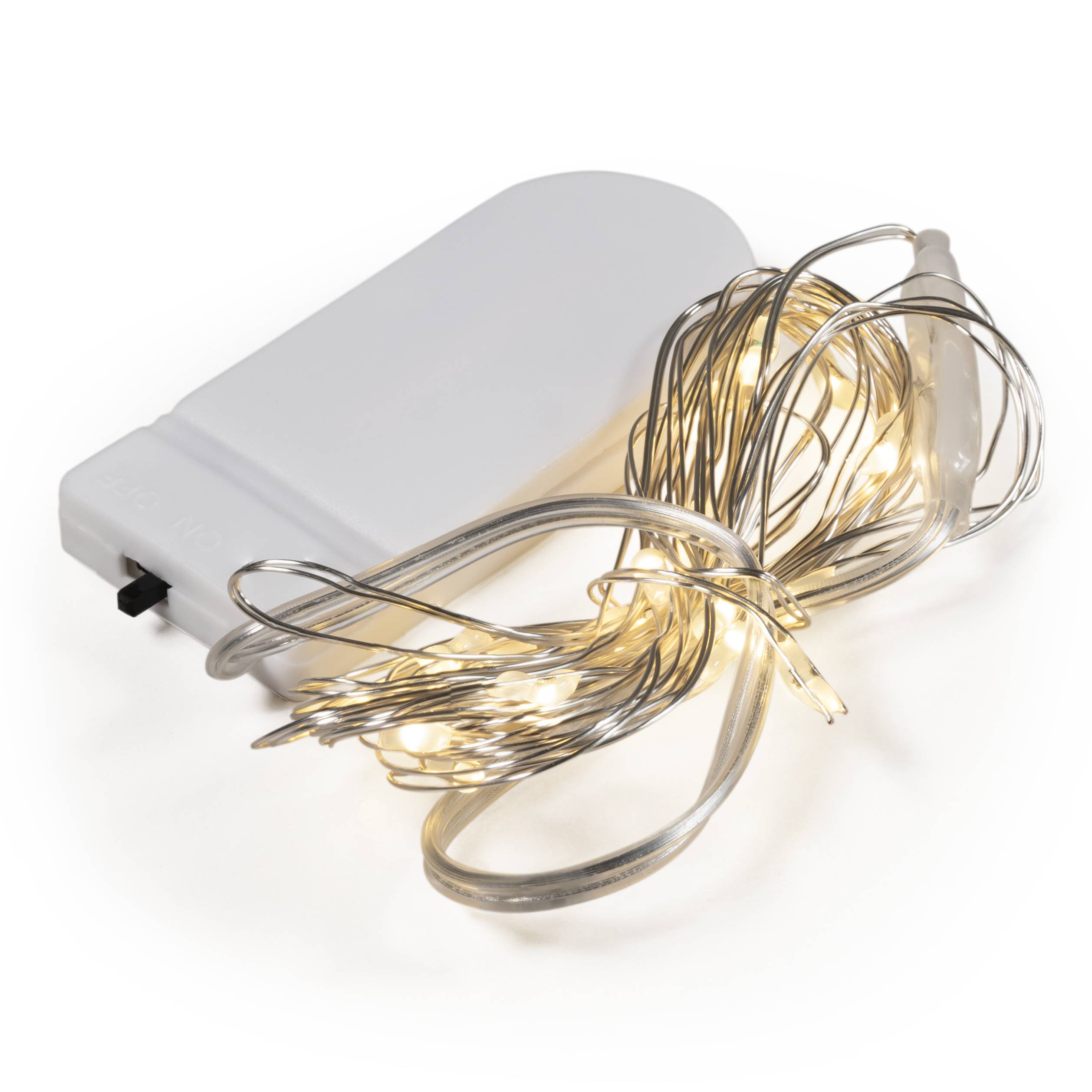 McShine - LED Draht-Lichterkette "Micro", 20 LEDs, warmweiß