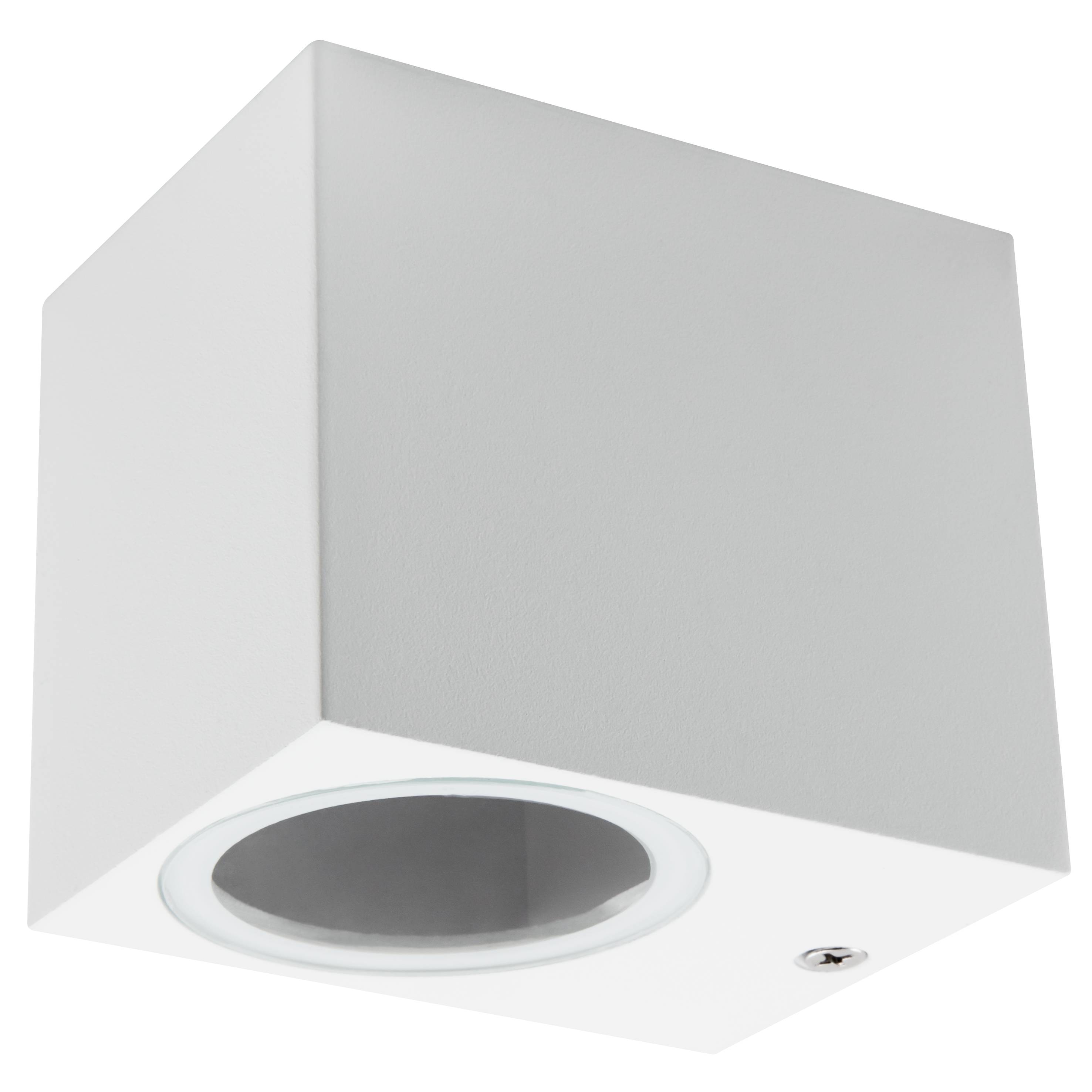 Wandleuchte McShine "Square-W" weiß, IP44, 1x GU10, Aluminium Gehäuse