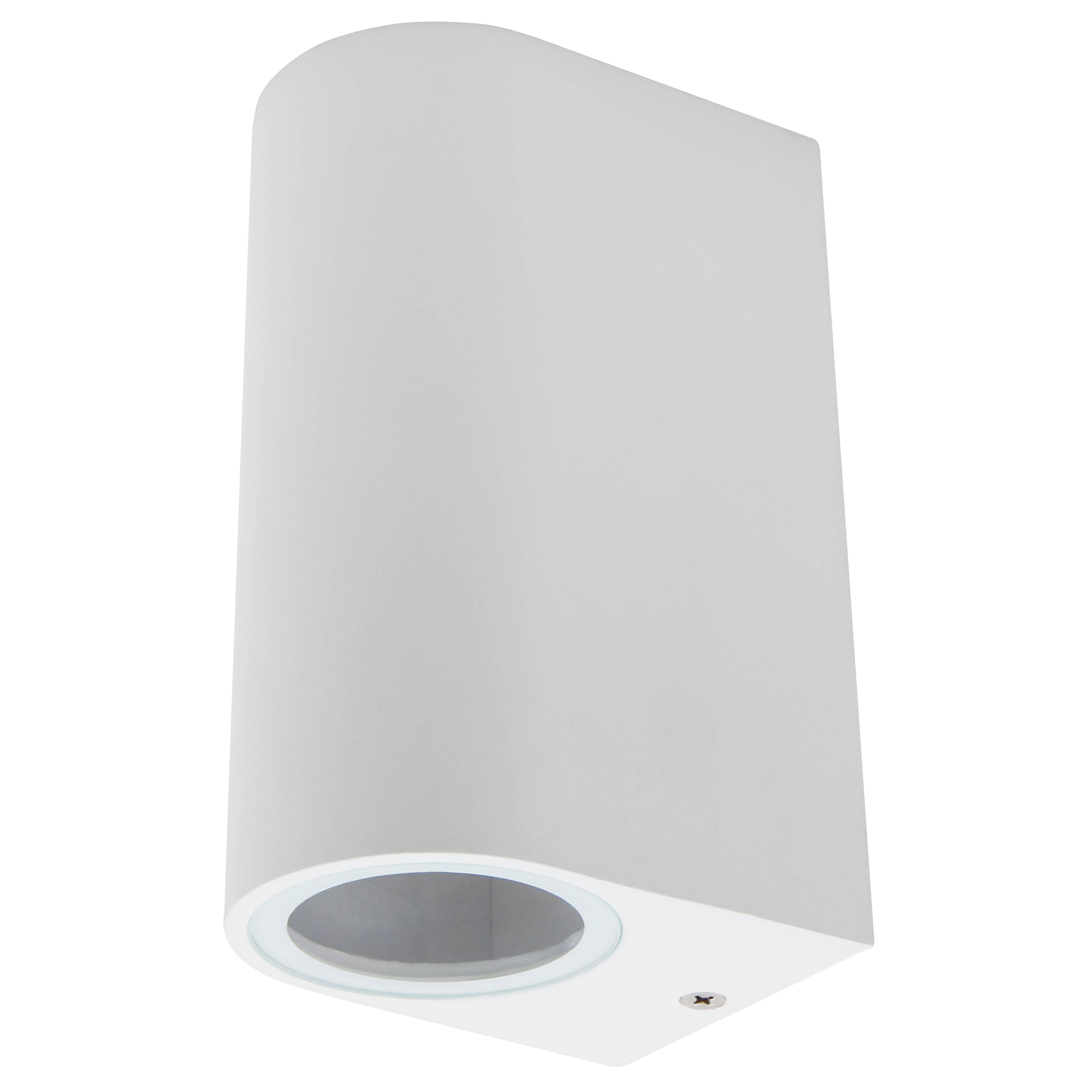 Wandleuchte McShine "Oval-W" weiß, IP44, 2x GU10, Aluminium Gehäuse