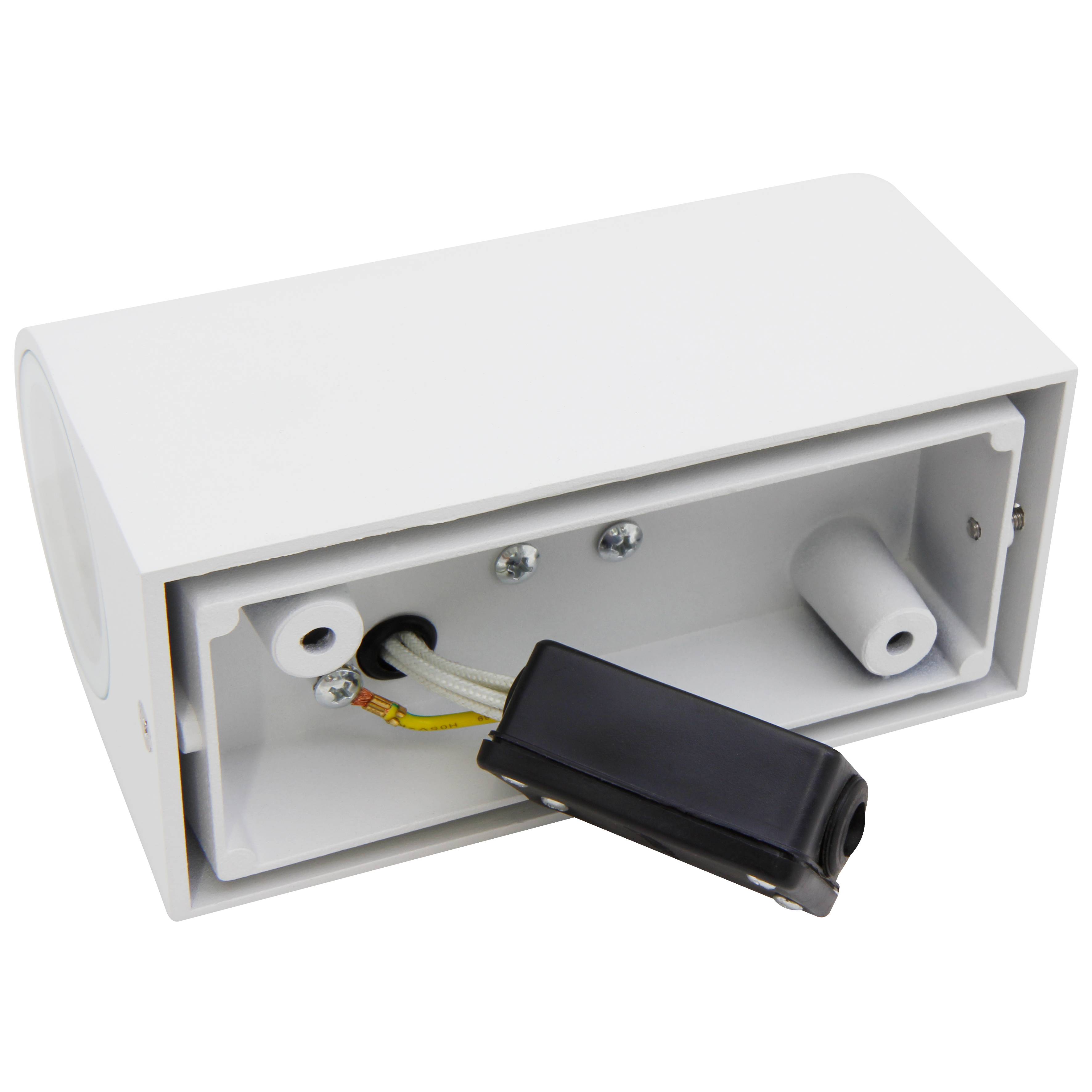 Wandleuchte McShine "Oval-W" weiß, IP44, 2x GU10, Aluminium Gehäuse