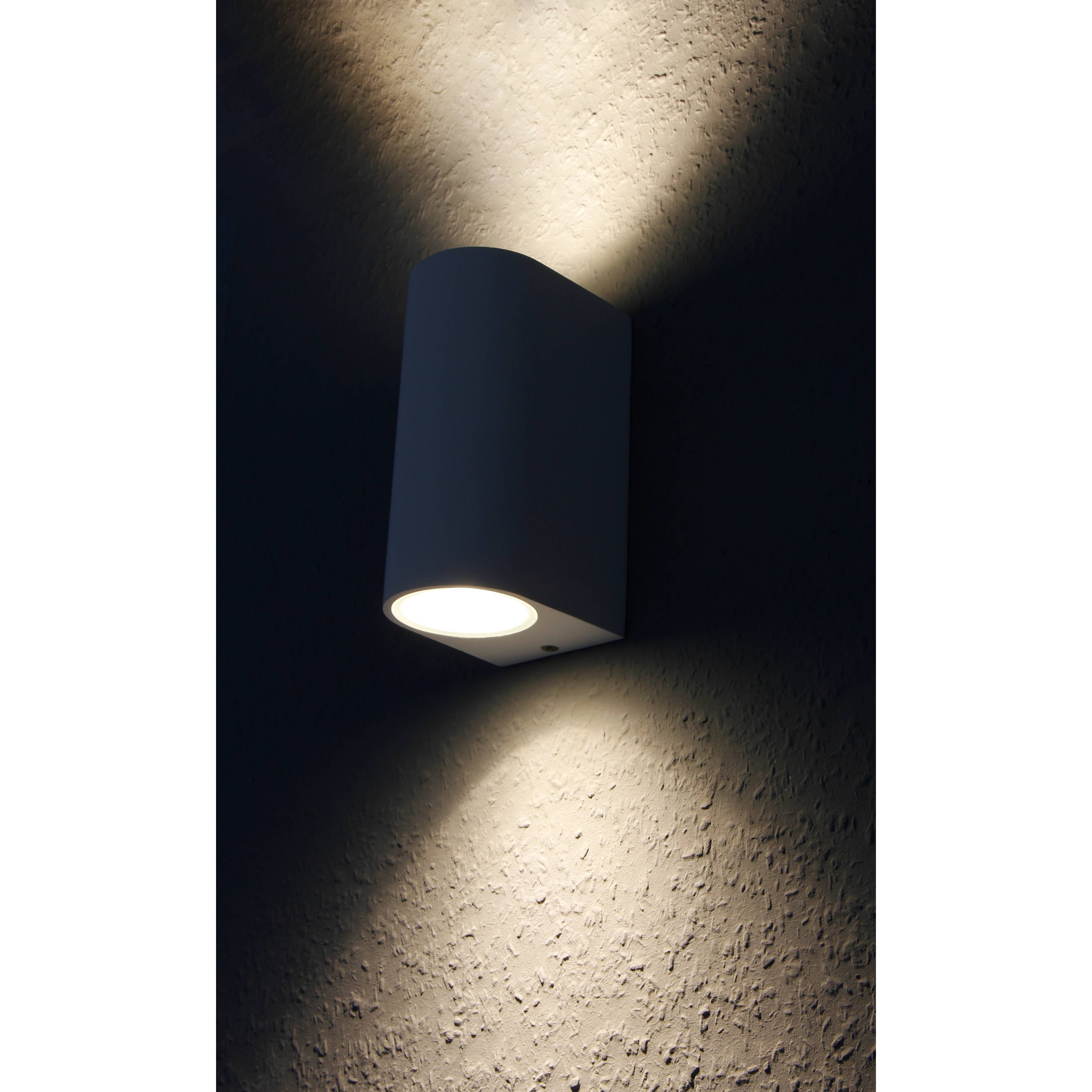 Wandleuchte McShine "Oval-W" weiß, IP44, 2x GU10, Aluminium Gehäuse