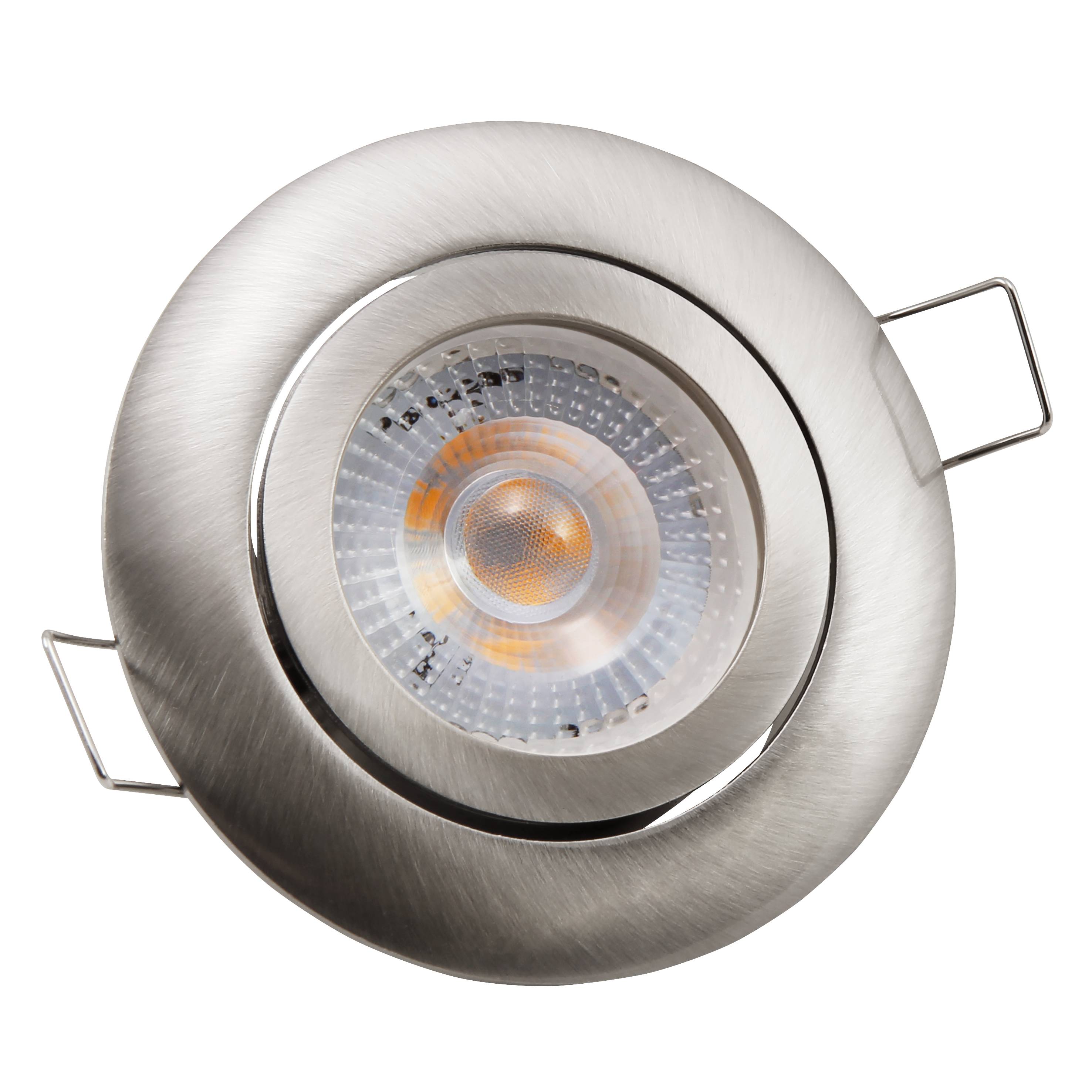 LED-Einbauleuchte McShine "Eco-50" 5W, 400lm, 3000K, Edelstahl gebürstet