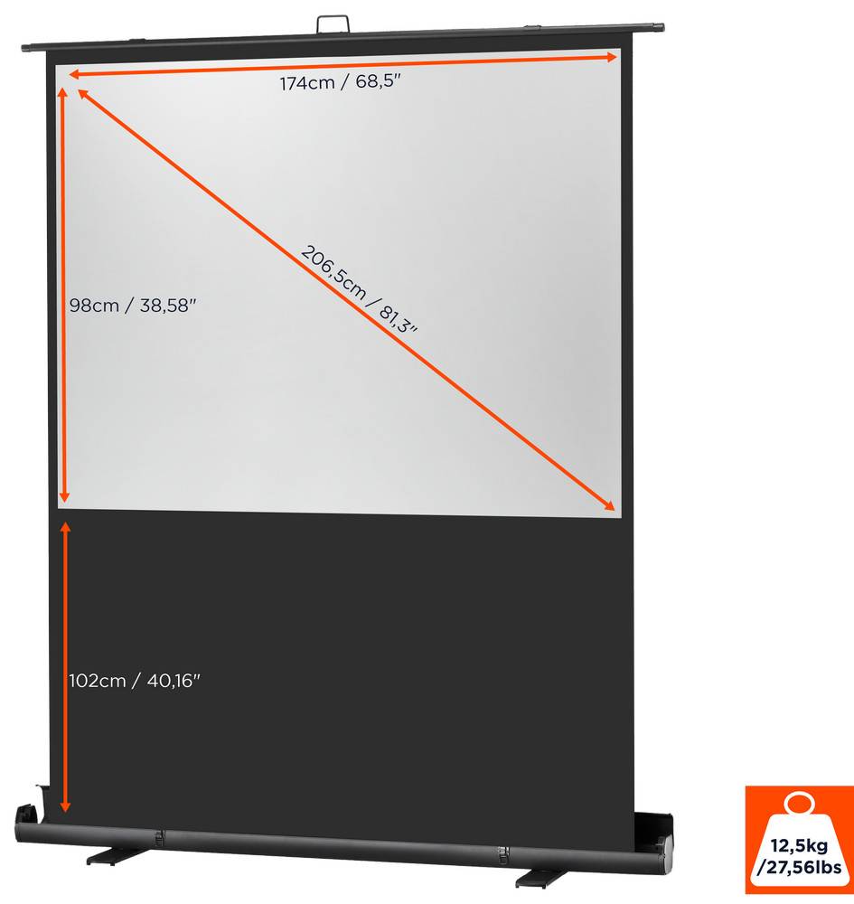Celexon Ultramobil Plus Professional 1090367 Rollenkoffer Leinwand 174 x 98 cm Bildformat: 16:9