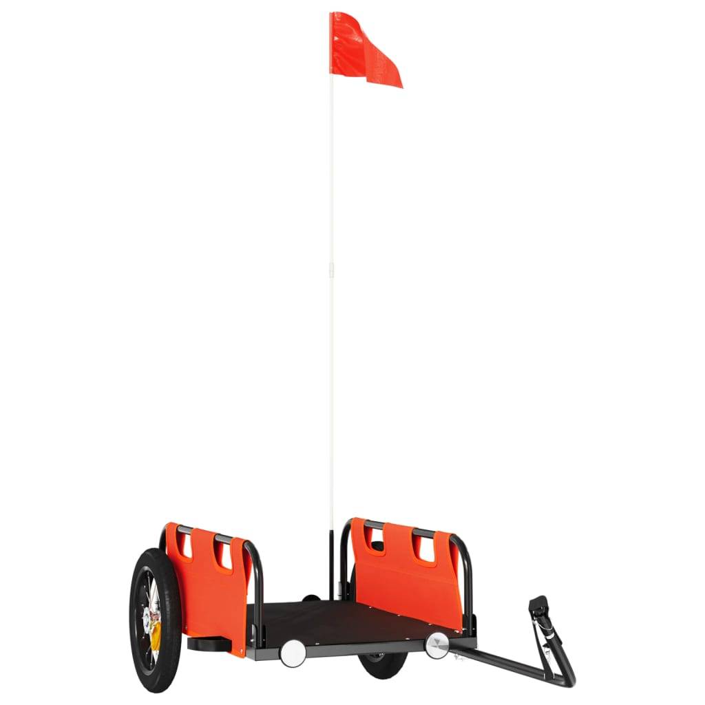vidaXL Fahrradanhänger Orange Oxford-Gewebe und Eisen