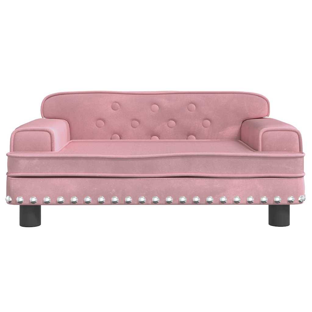 vidaXL Hundebett Rosa 70x45x30 cm Samt