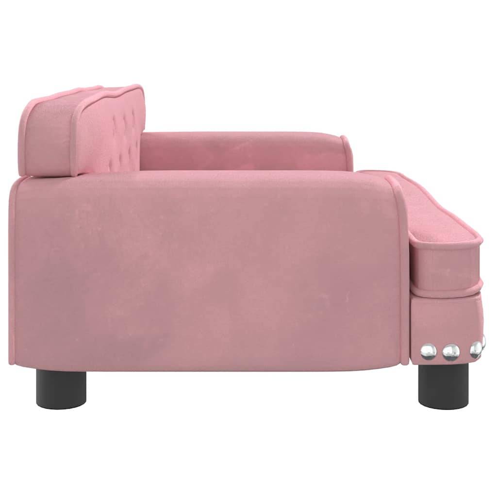 vidaXL Hundebett Rosa 70x45x30 cm Samt